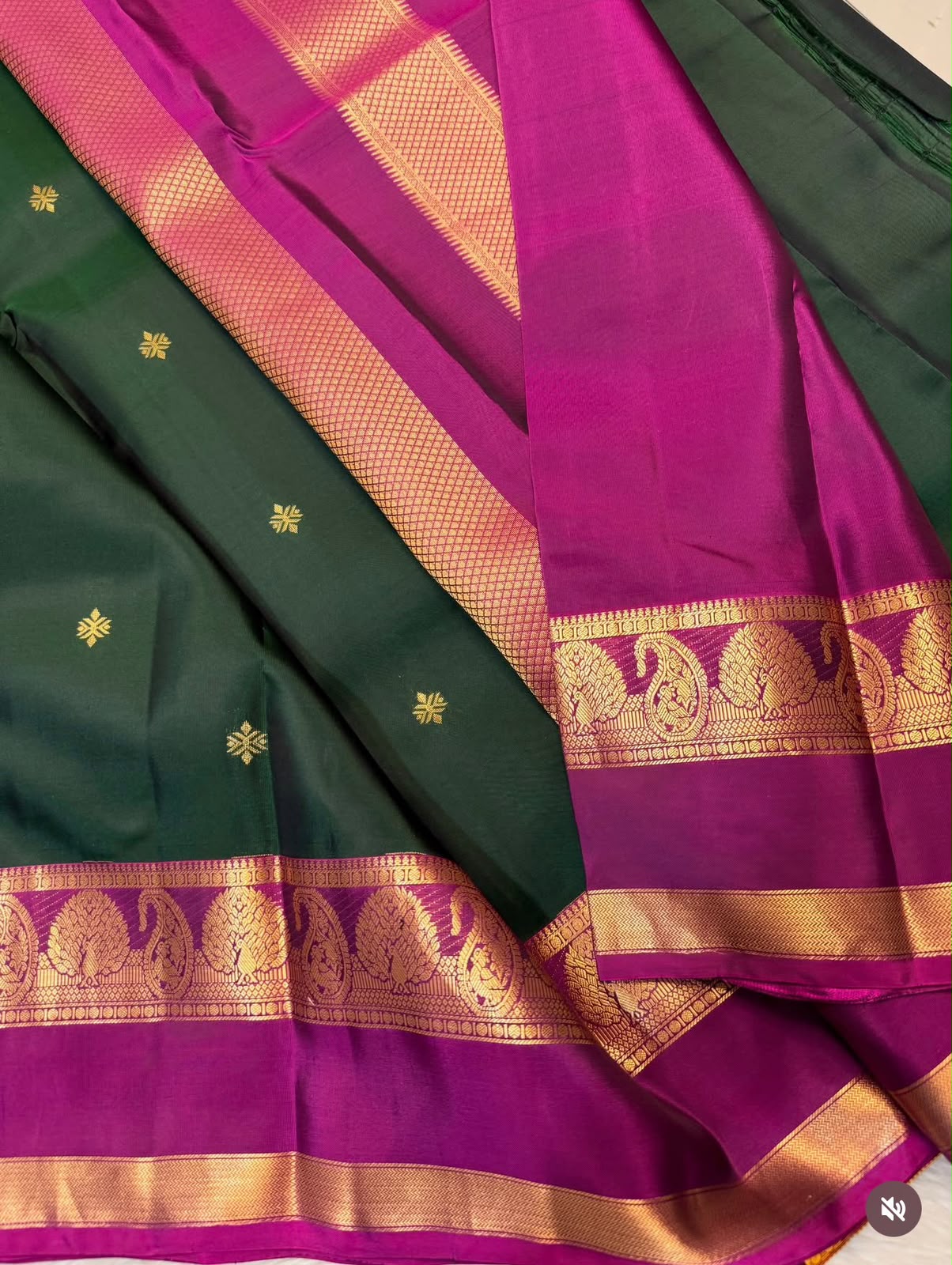 KANCHIPURAM PURE SILK SAREE | SILKMARK® CERTIFIED - FOREST GREEN