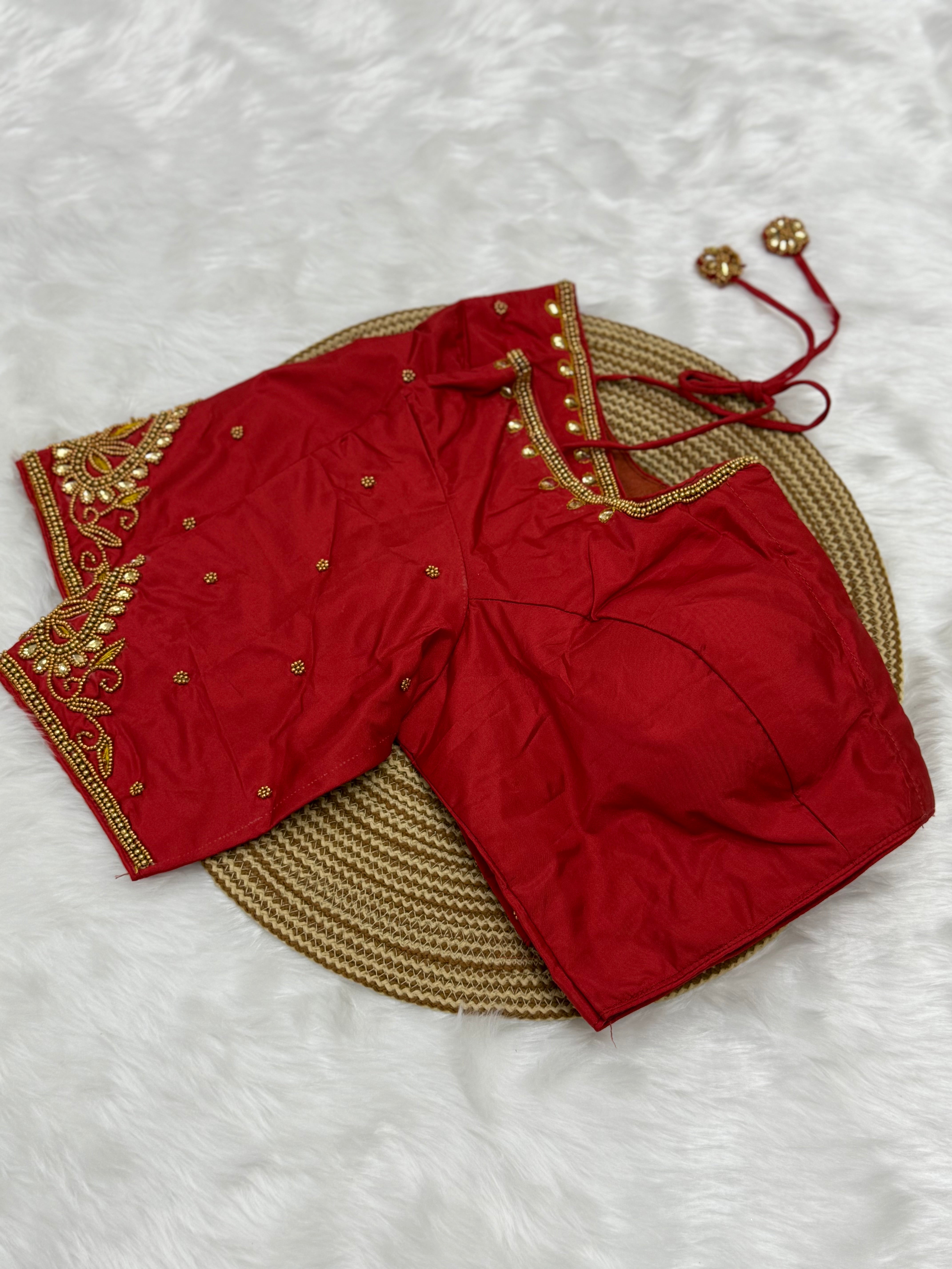 AARI WORK BRIDAL SAREE BLOUSE