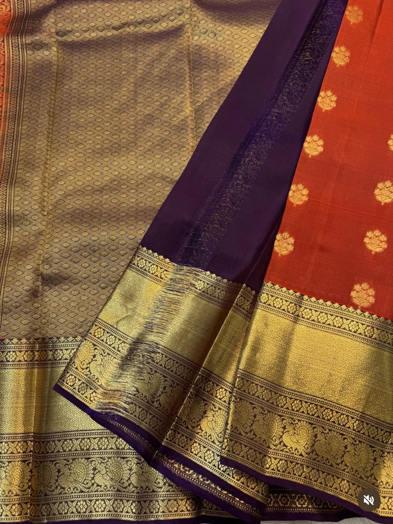 KANCHIPURAM PURE SILK SAREE | SILKMARK® CERTIFIED - RUST ORANGE