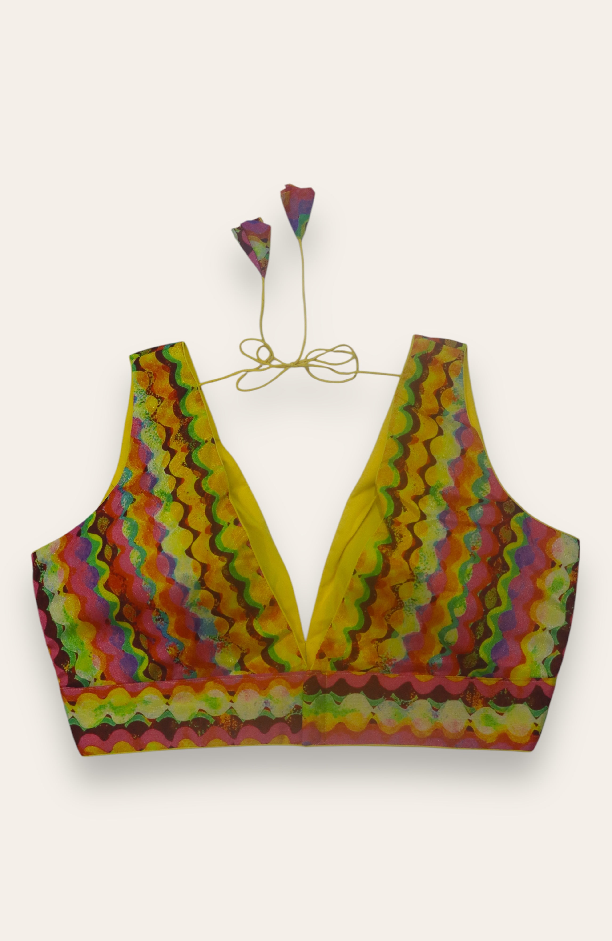 SLEEVELESS READYMADE BLOUSE - MULTICOLOUR