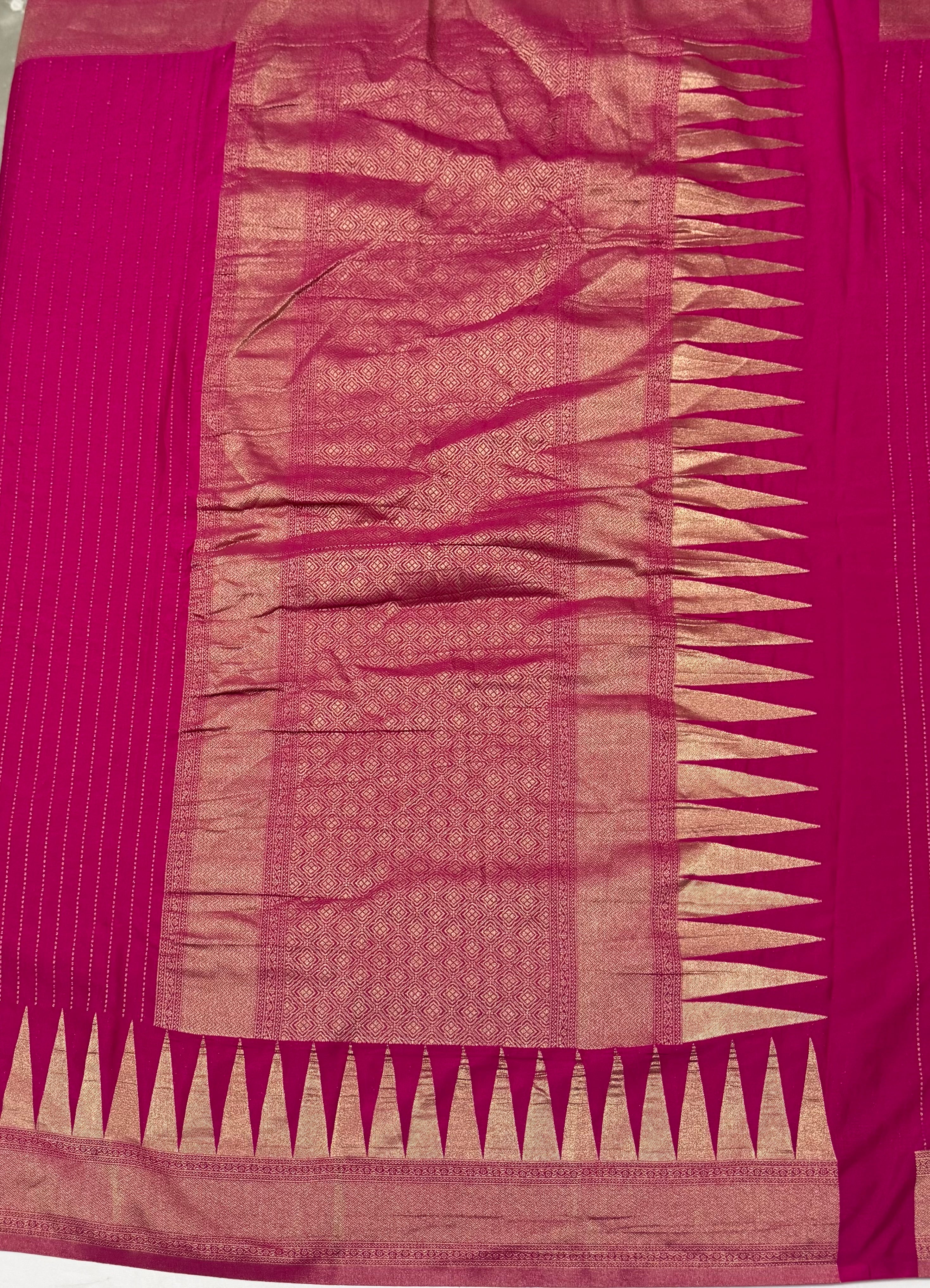 TRENDING DESIGNER BANARAS SILK SAREE - PINK