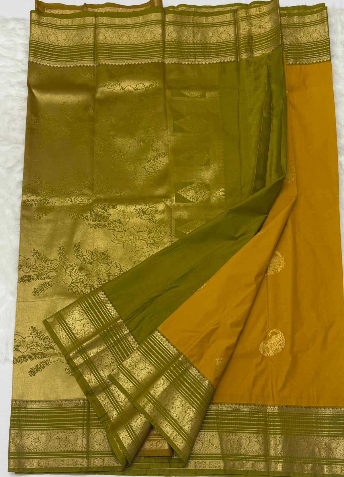PREMIUM SEMI KANCHI SILK SAREE - AMBER
