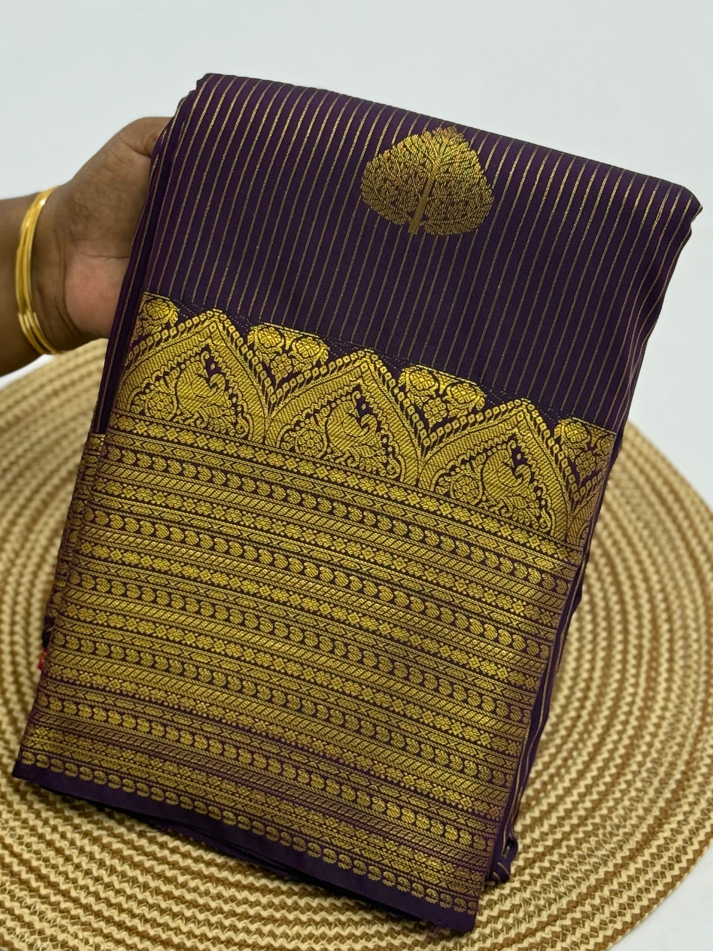 PREMIUM SEMI KANCHI SILK SAREE - PURPLE