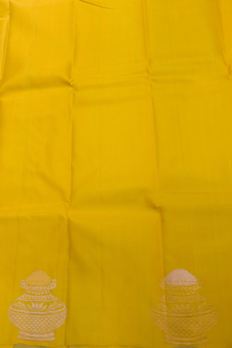 BUMBLEBEE YELLOW KANCHIPURAM PURE SOFT SILK SAREE | SILKMARK® CERTIFIED