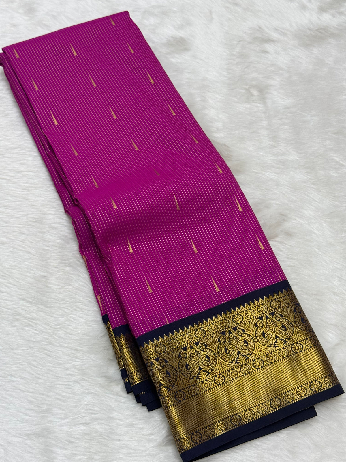 PREMIUM SEMI KANCHI SILK SAREE - VIOLET