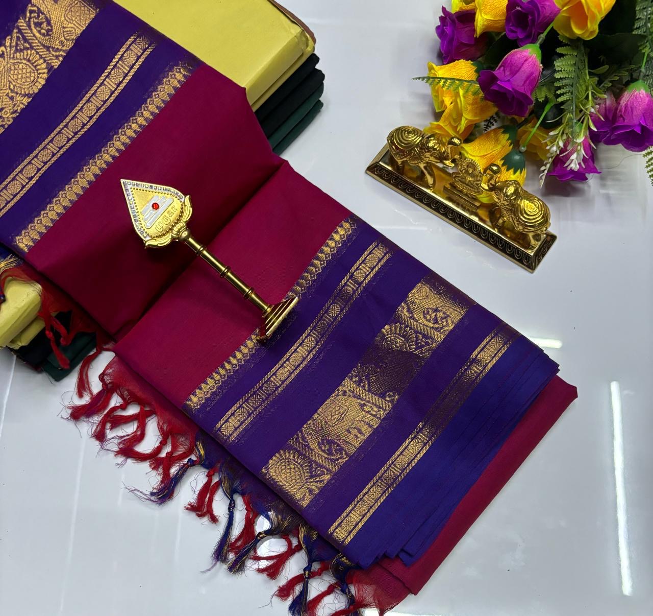 PURE KANCHI COTTON SAREES - PINK