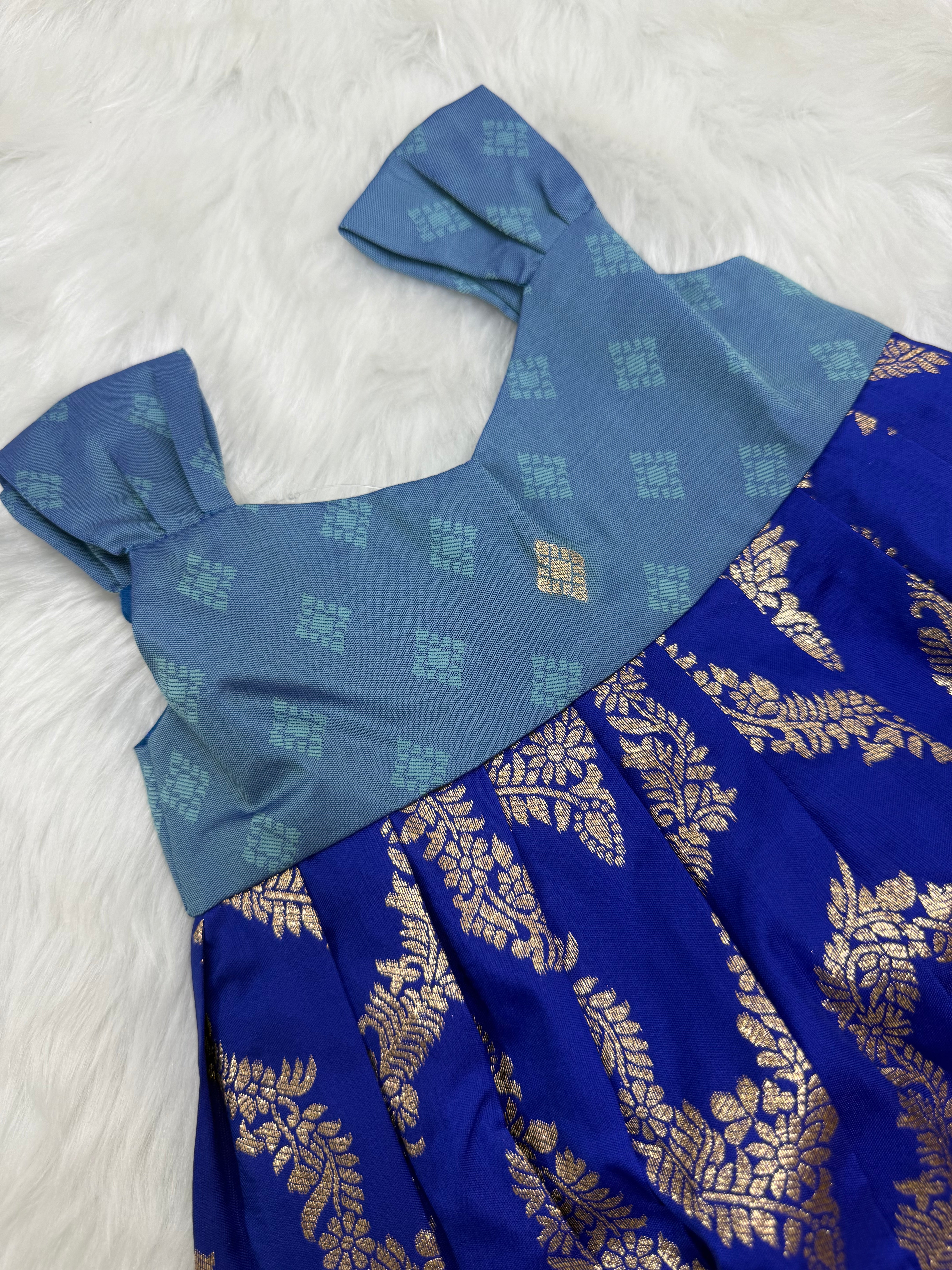BLUE NEW BORN FROCK
