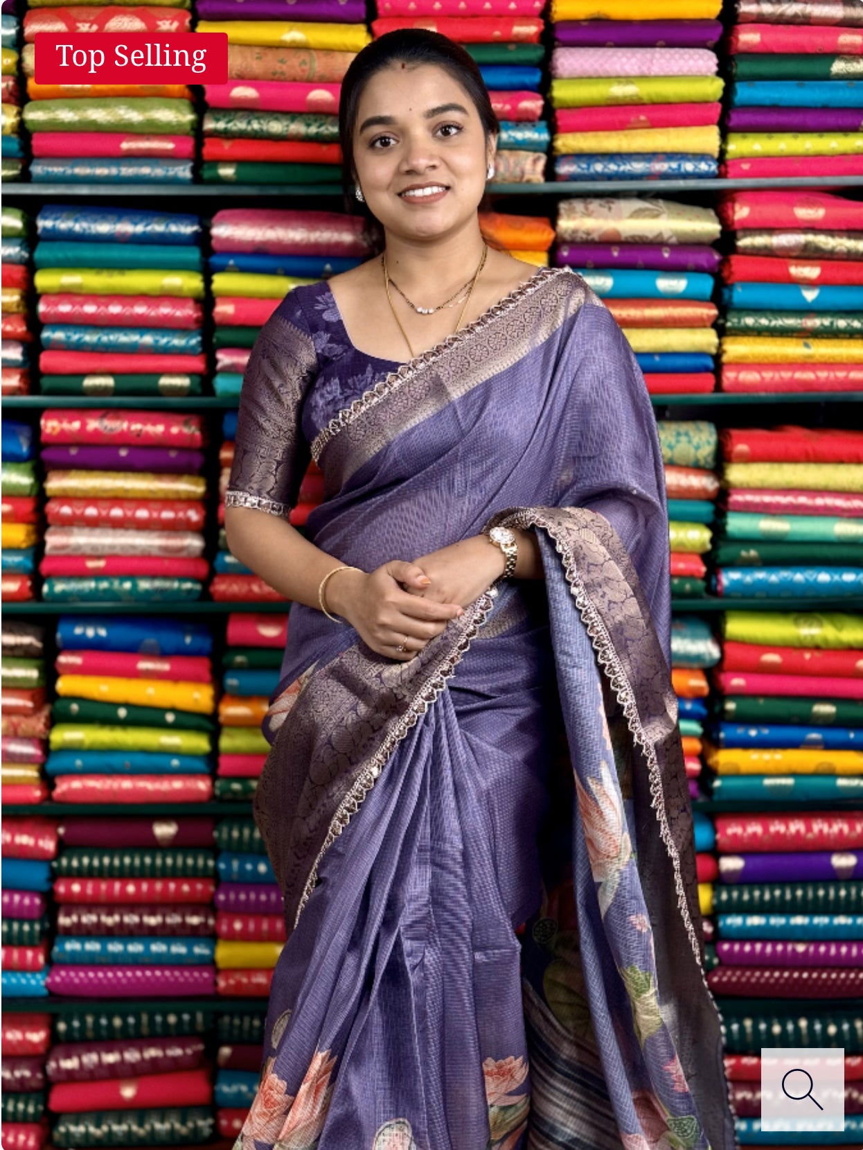 SILK KOTA LESS BORDER DIGITAL PRINT MAT LAVENDER SAREE