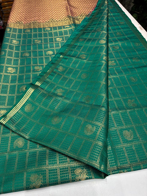 PREMIUM TEAL MAUVE PAALUM PAZHAMUM SAREE