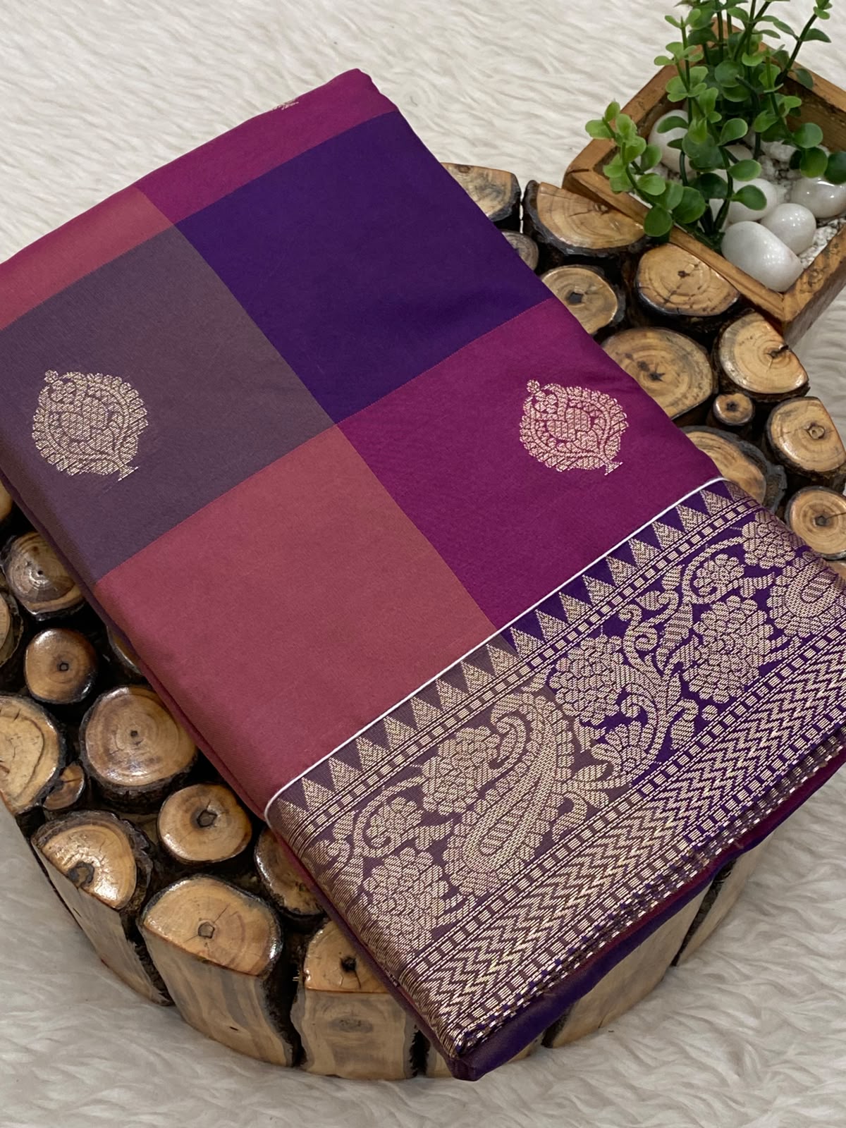 PAALUM PAZHAMUM KATAN BRIDAL SAREE - MULTI