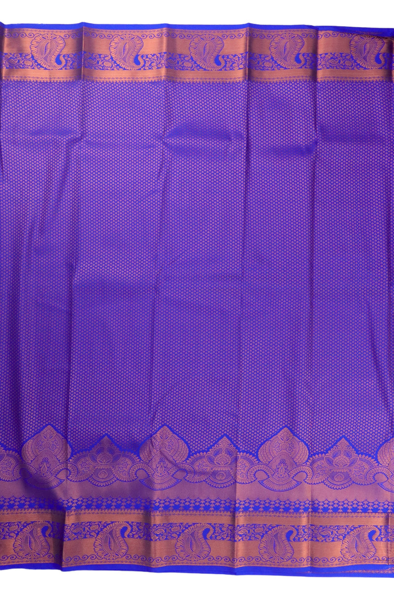 ROYAL BLUE ART SILK SAREE WITH COPPER ZARI BORDER