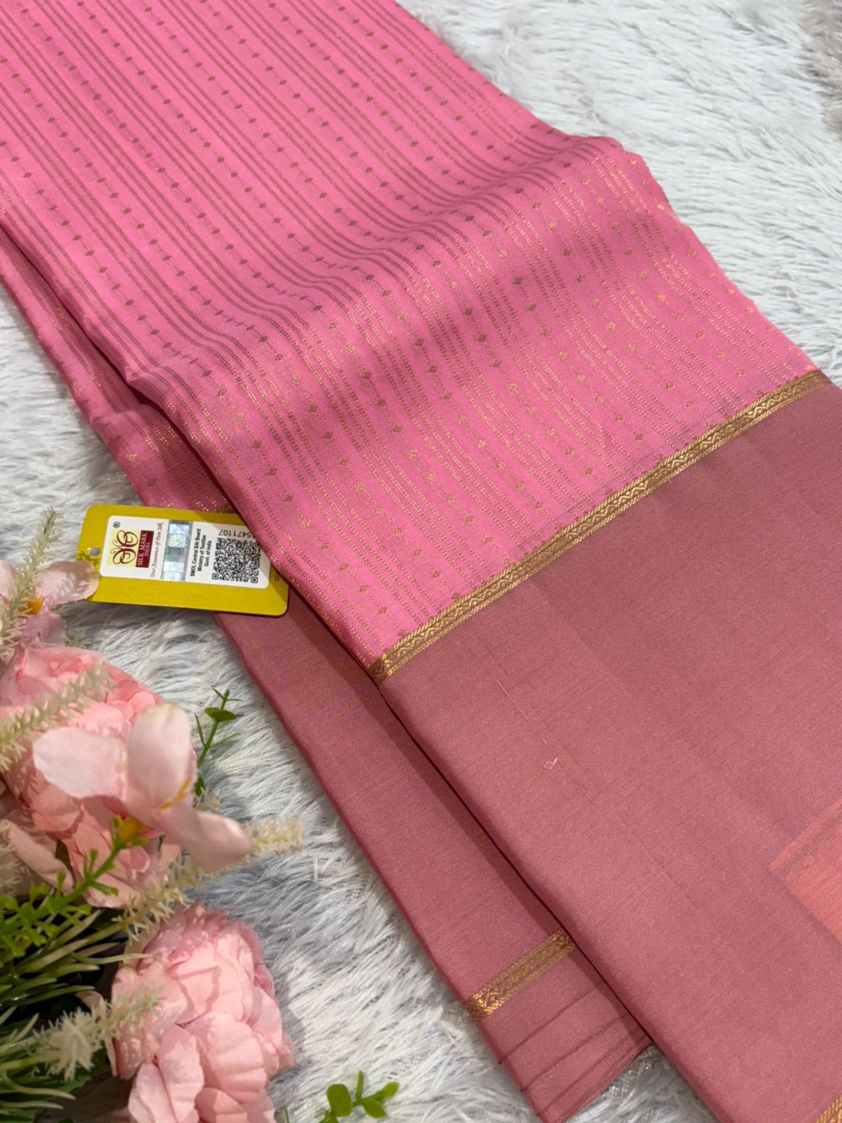 KANCHIPURAM PURE SILK SAREE | SILKMARK® CERTIFIED - BABY PINK