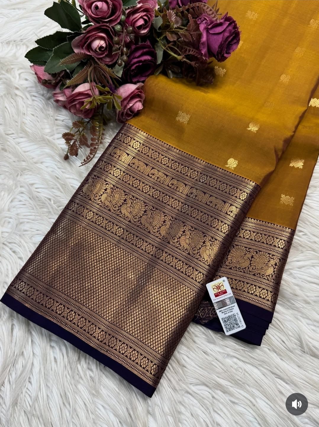KANCHIPURAM PURE SILK SAREE | SILKMARK® CERTIFIED - MUSTARD
