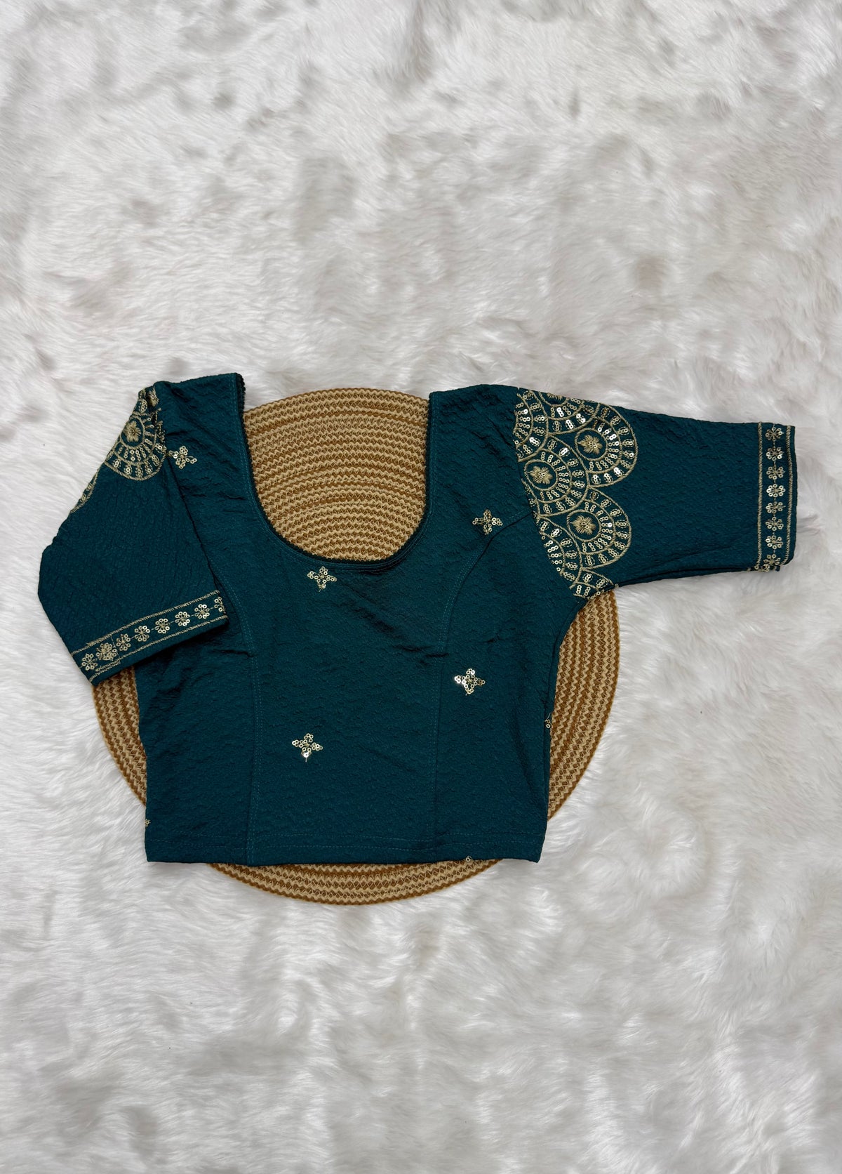 DESIGNER STRETCHABLE BLOUSE - TEAL