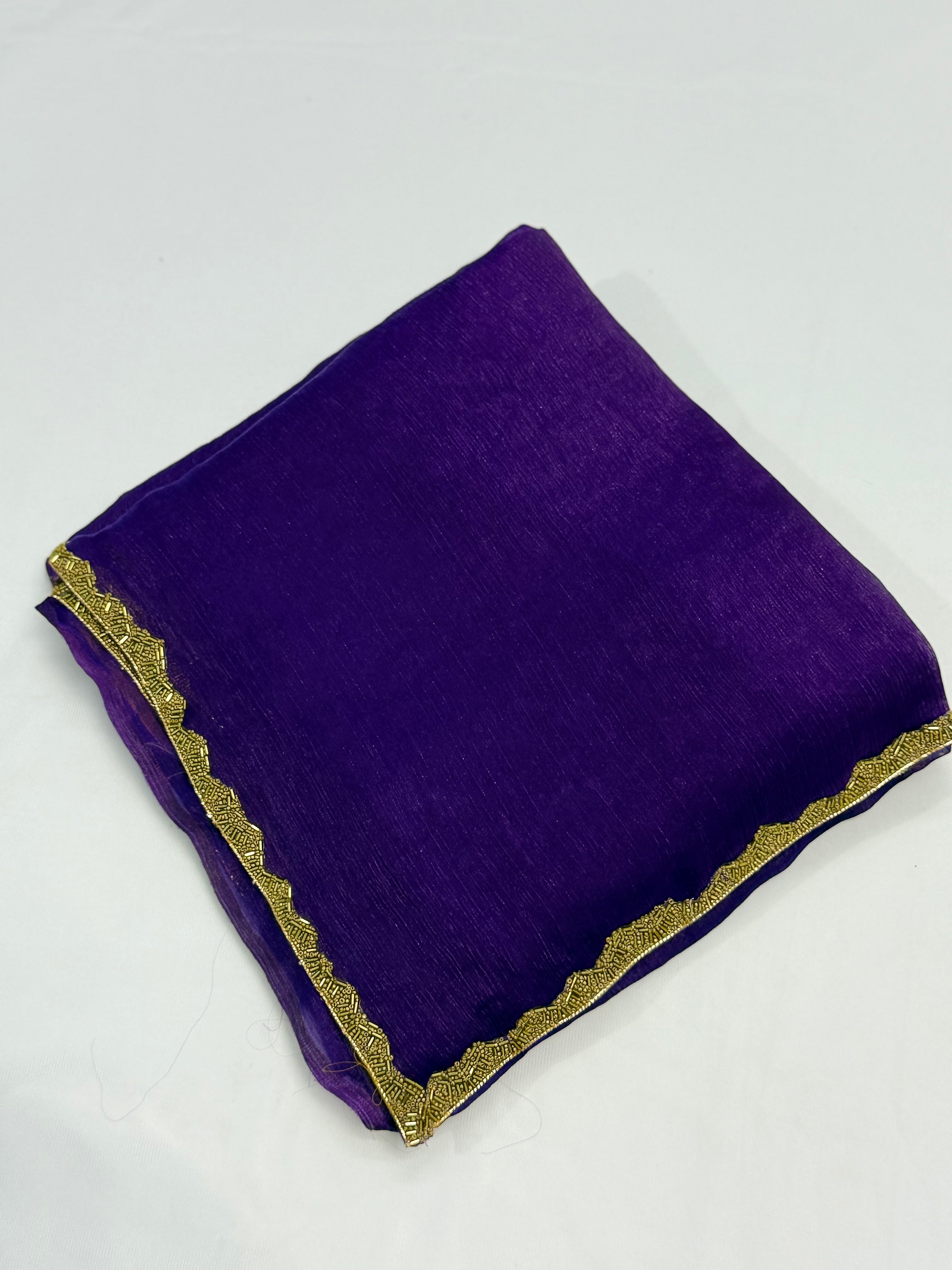 BEAUTIFUL SHIMMER FANCY SAREE - VIOLET