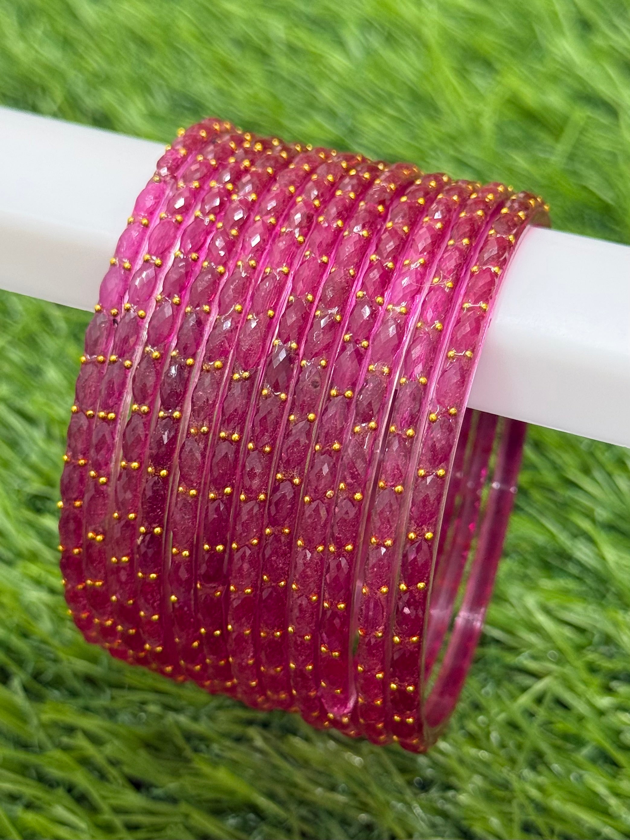 RAINDROP GLASS BANGLES PACK OF 12