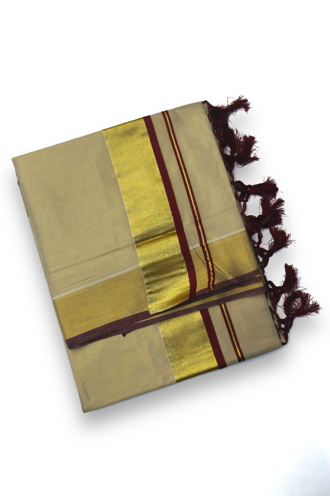 SOLID/PLAIN HANDLOOM TISSUE SAREE ( MAROON,BEIGE,GOLD)