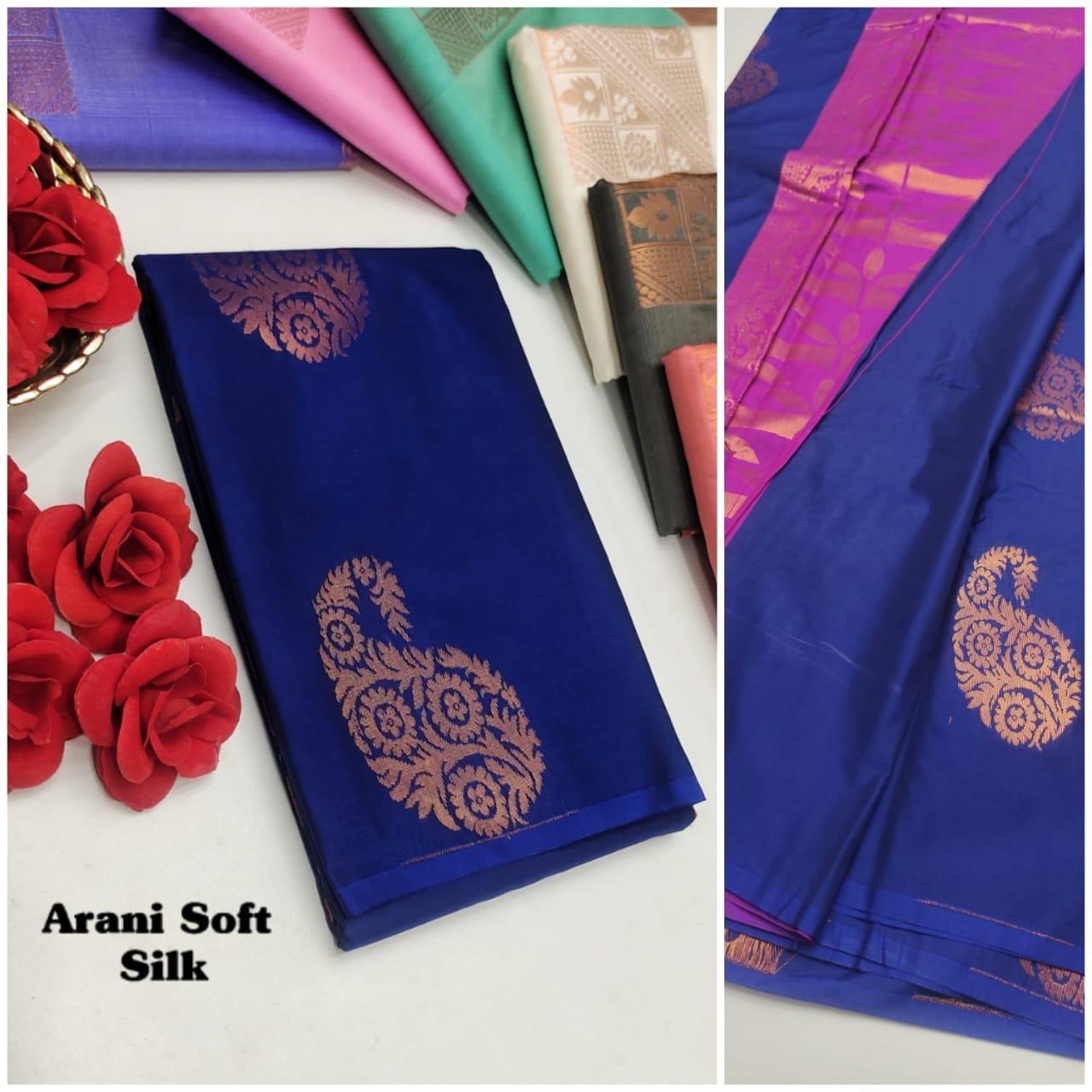 ARANI SOFT SILK SAREES - BLUE