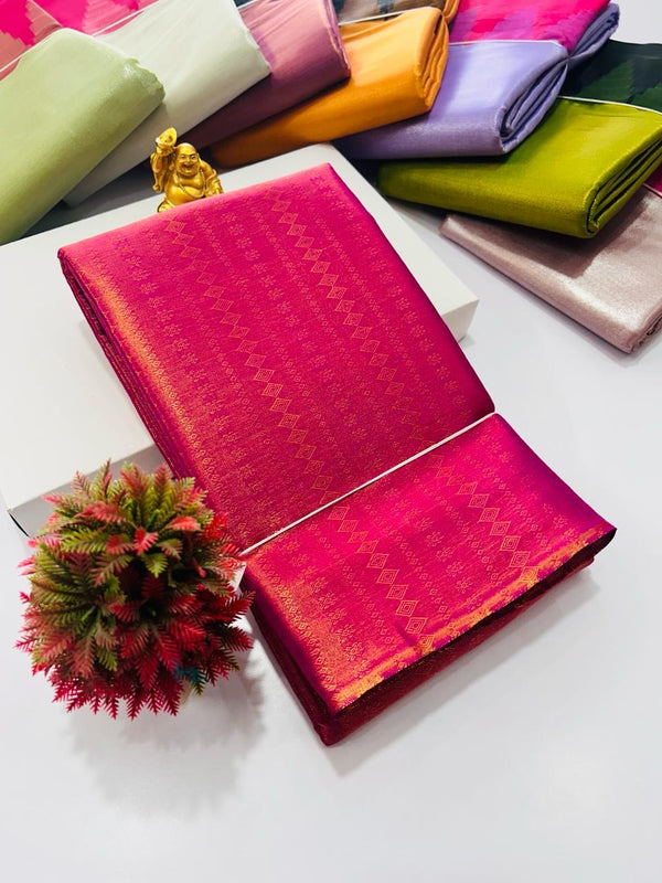 SEMI SILK JACQUARD SOFT TISSUE SAREES - SHIRAZ