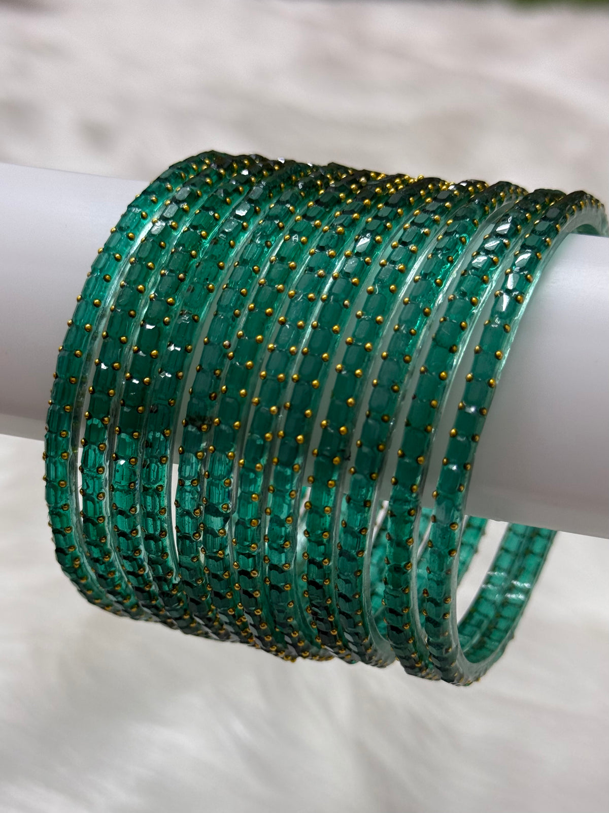 PREMIUM RAINDROP GLASS BANGLES PACK OF 12