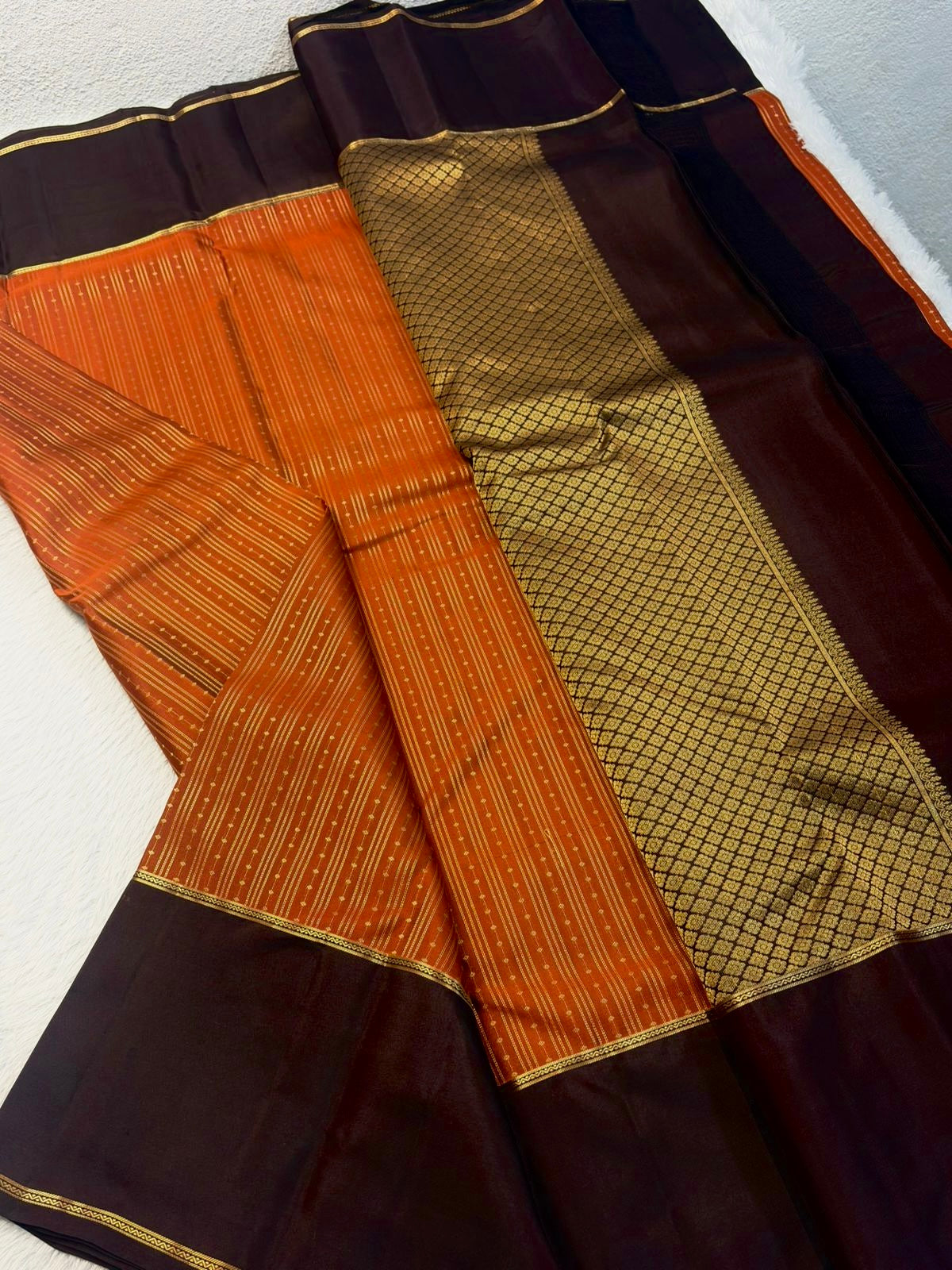 KANCHIPURAM PURE SILK SAREE | SILKMARK® CERTIFIED - RUST