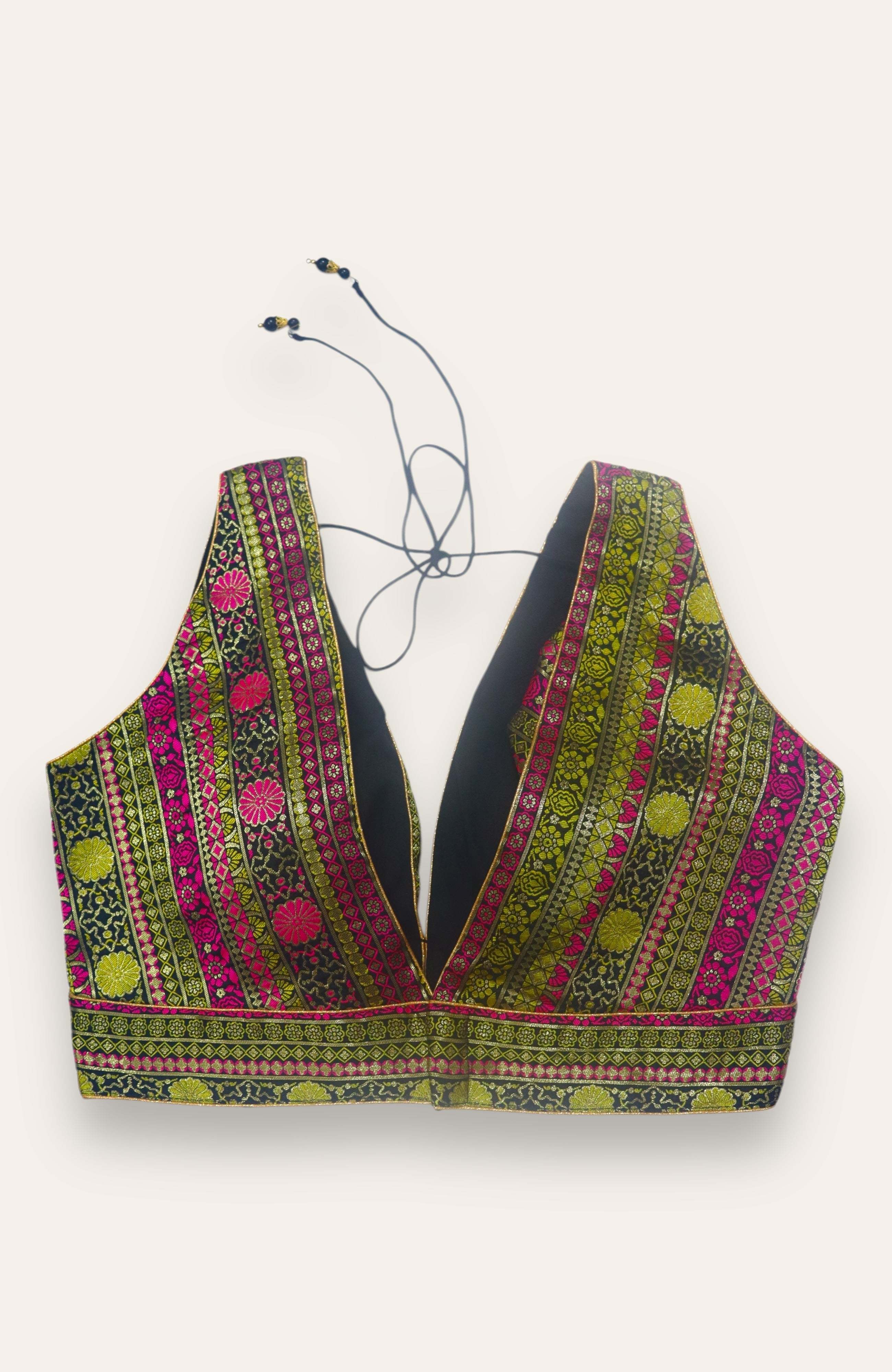 SLEEVELESS READYMADE BLOUSE - MULTICOLOUR