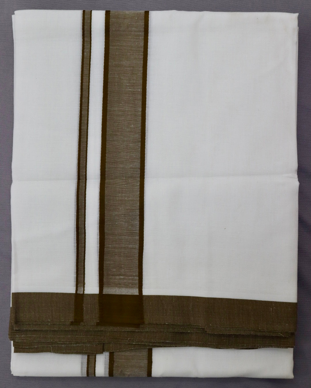 MEN'S DOUBLE DHOTI WHITE WITH FANCY BORDER