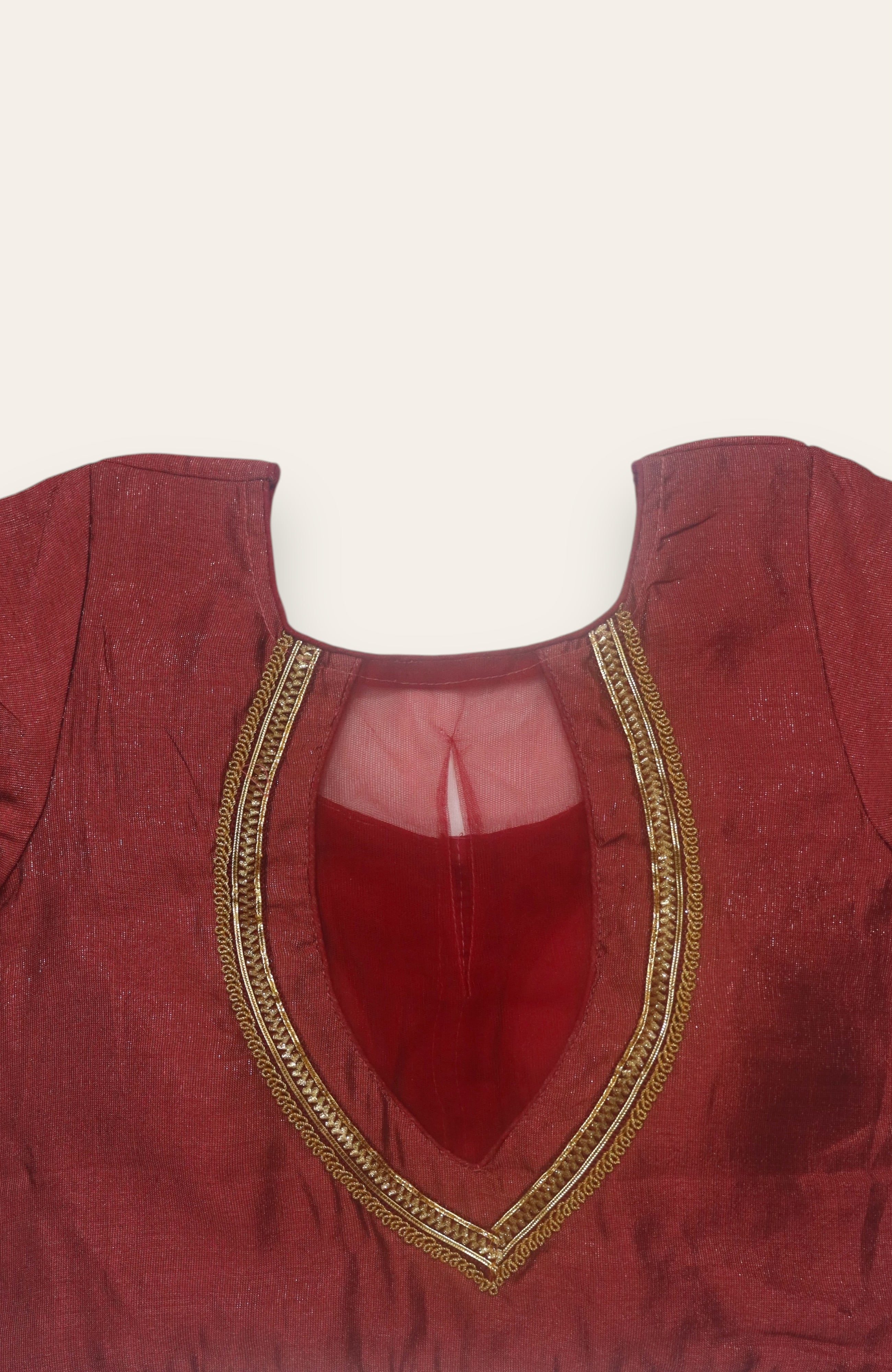 DESIGNER READYMADE BLOUSE - BRICK PINK