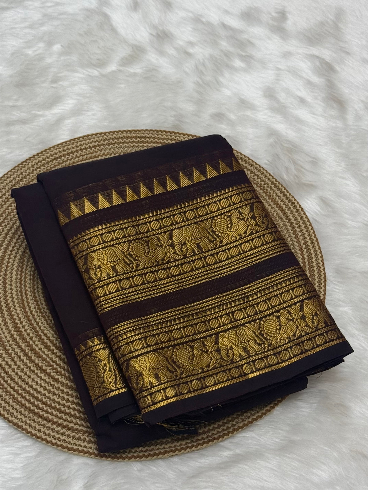 TRENDING PURE KANCHI COTTON SAREES - BROWN