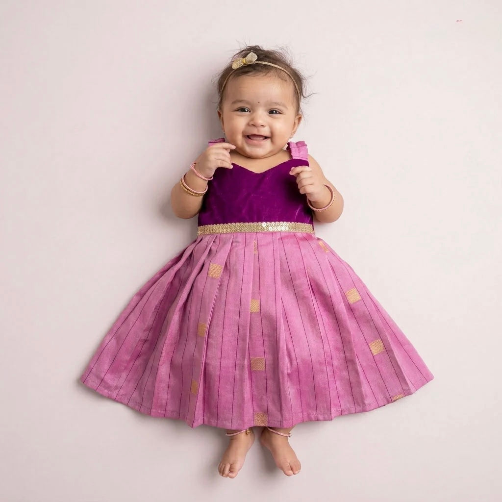 PURPLE PINK NEW BORN FROCK