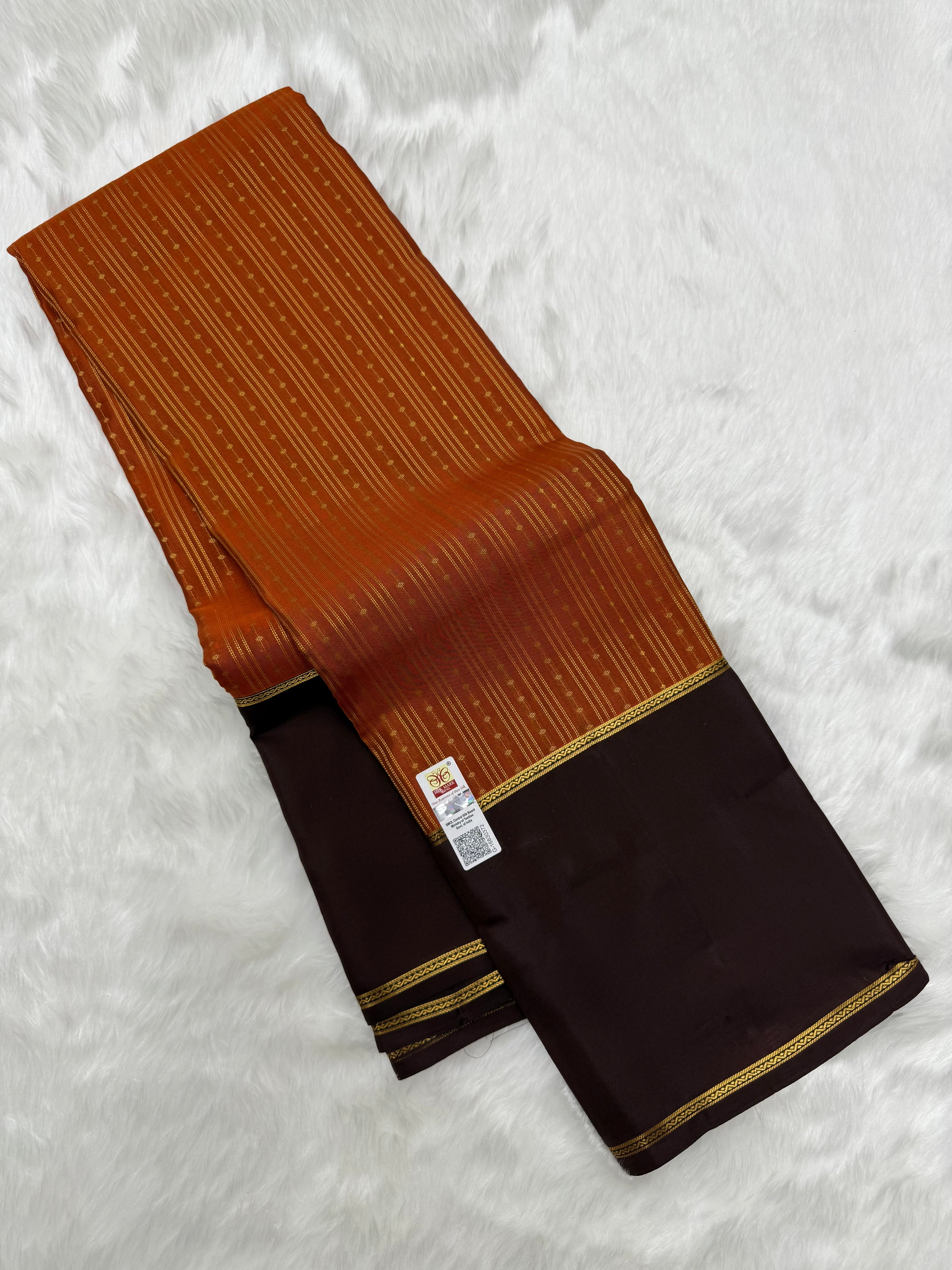 KANCHIPURAM PURE SILK SAREE | SILKMARK® CERTIFIED - RUST