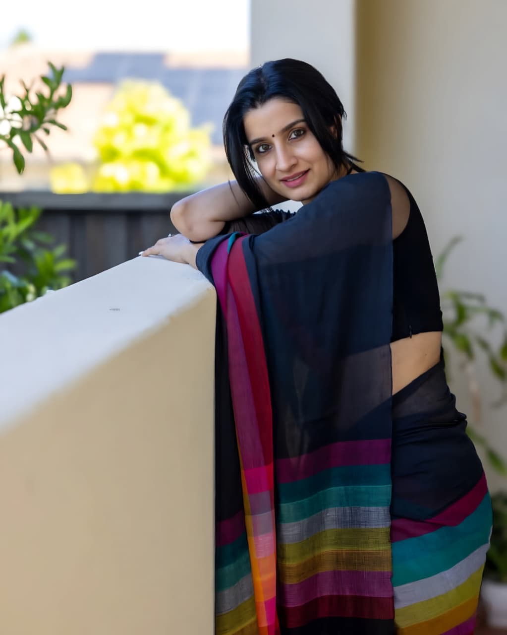TRENDY MULTICOLOUR CHECKED TYPE SAREE
