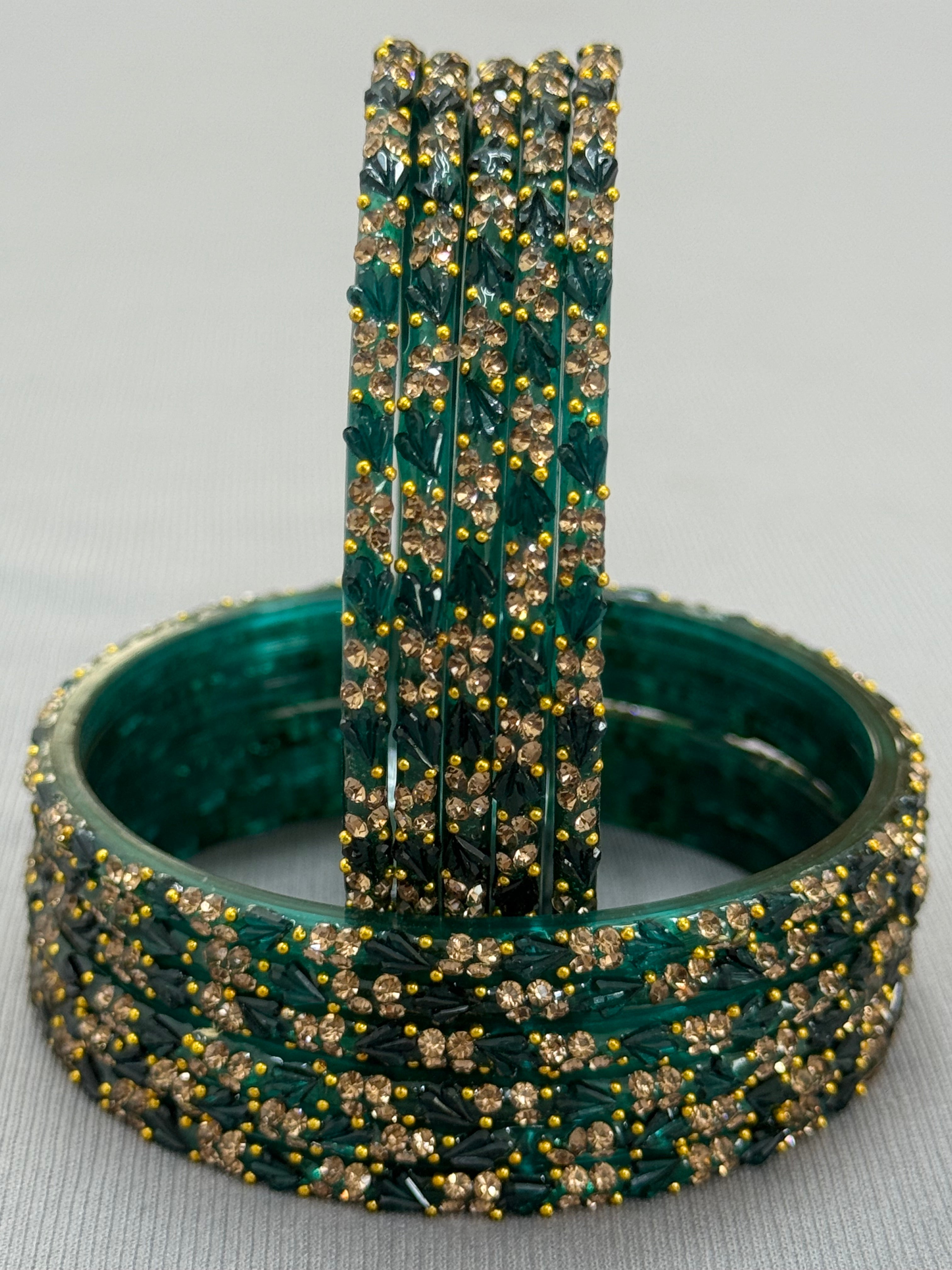 PREMIUM RAINDROP GLASS BANGLES PACK OF 12