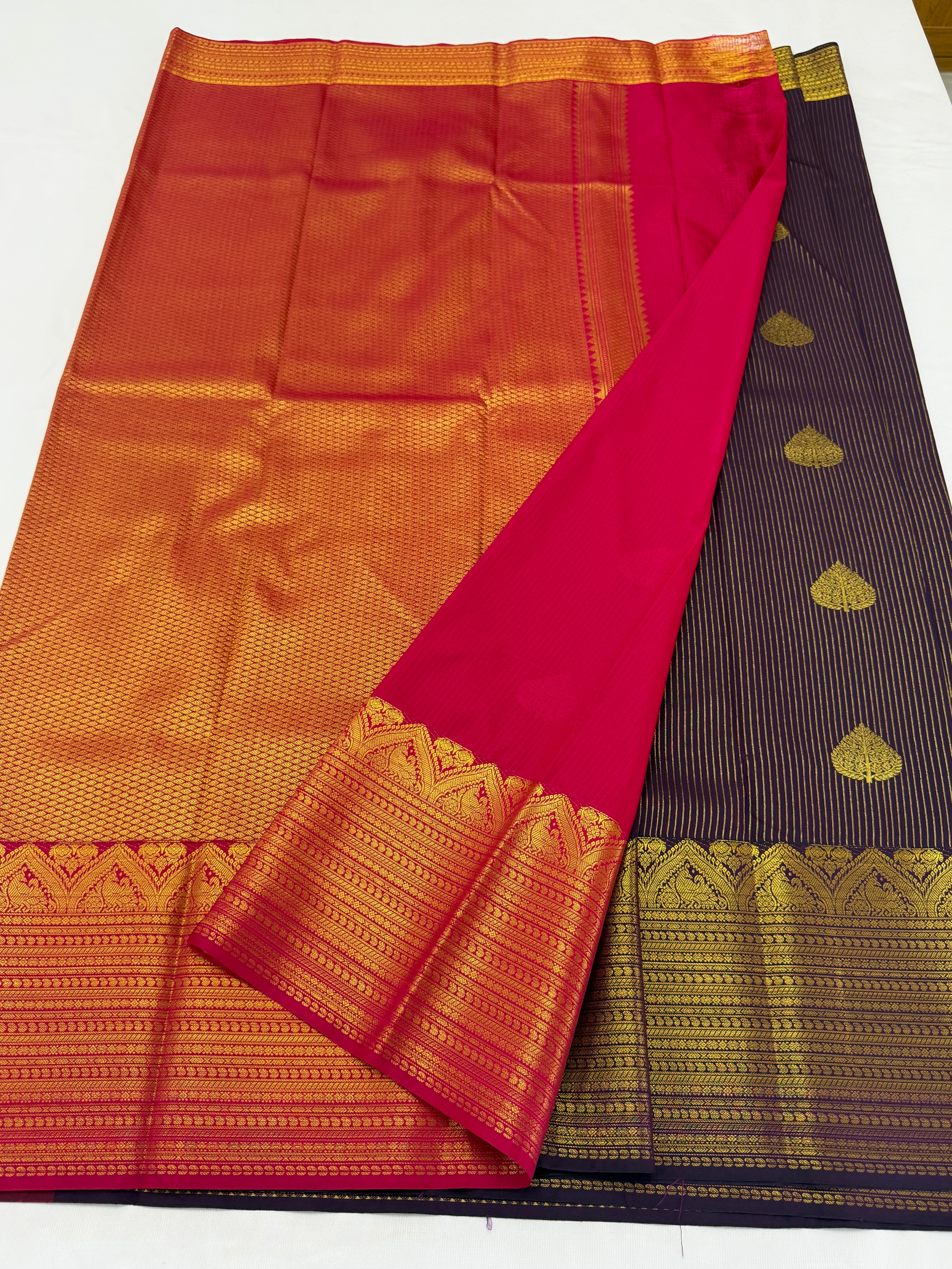PREMIUM SEMI KANCHI SILK SAREE - PURPLE