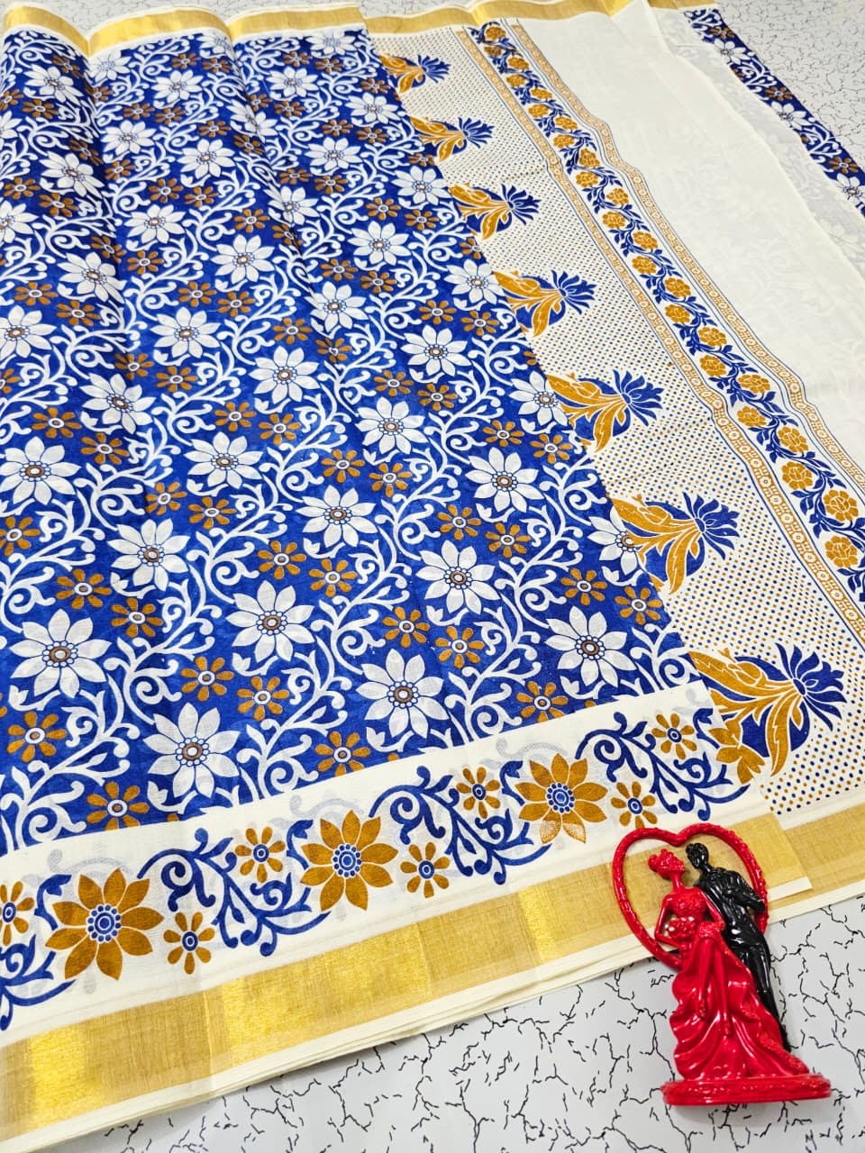 PRINTED WORK KERALA COTTON SAREES