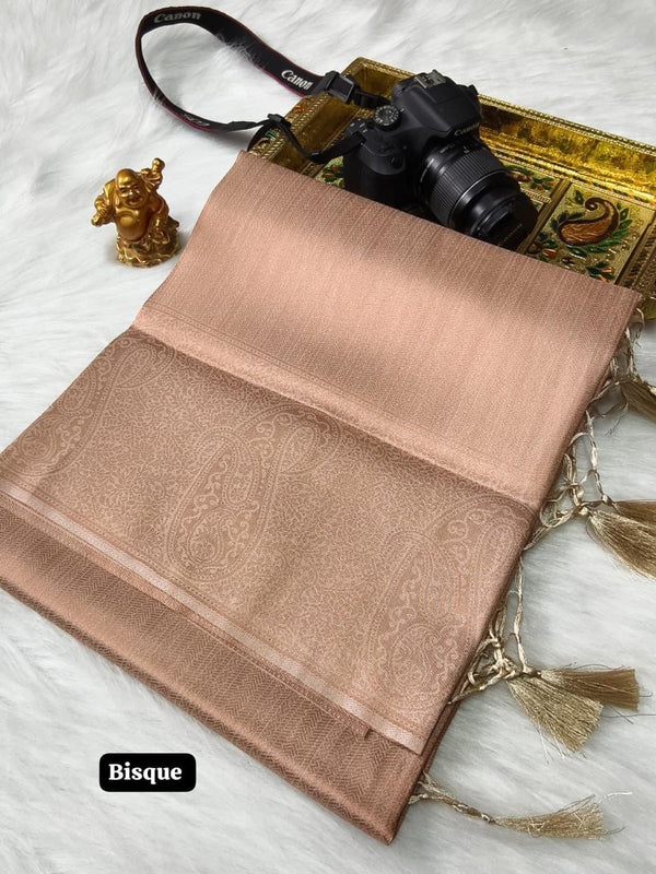 PREMIUM KUBERA PATTU SILK SAREE - BISQUE