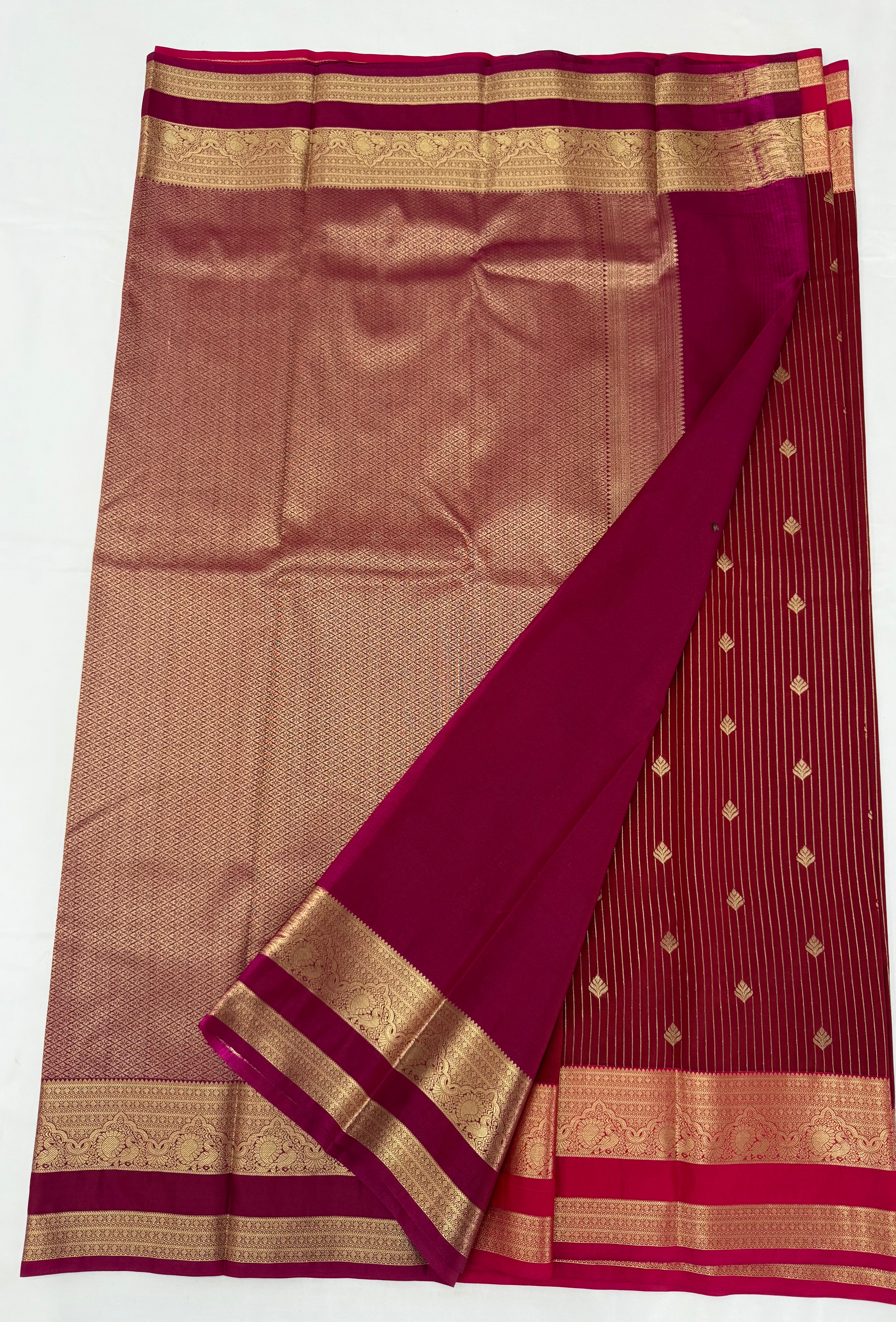 PREMIUM SEMI KANCHI SILK SAREE - MAROON