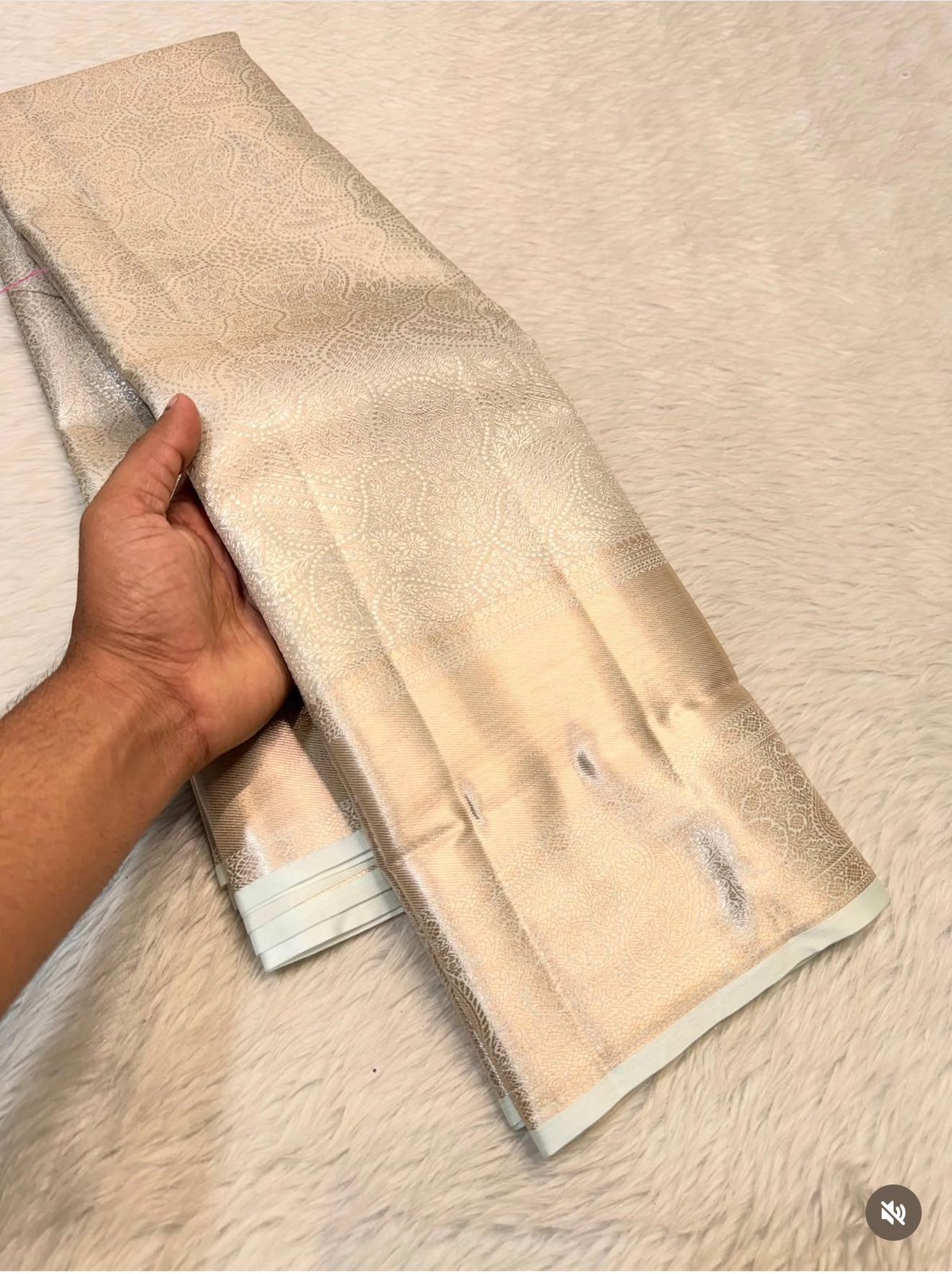PREMIUM SEMI KANCHI TISSUE SILK SAREE - CREAM