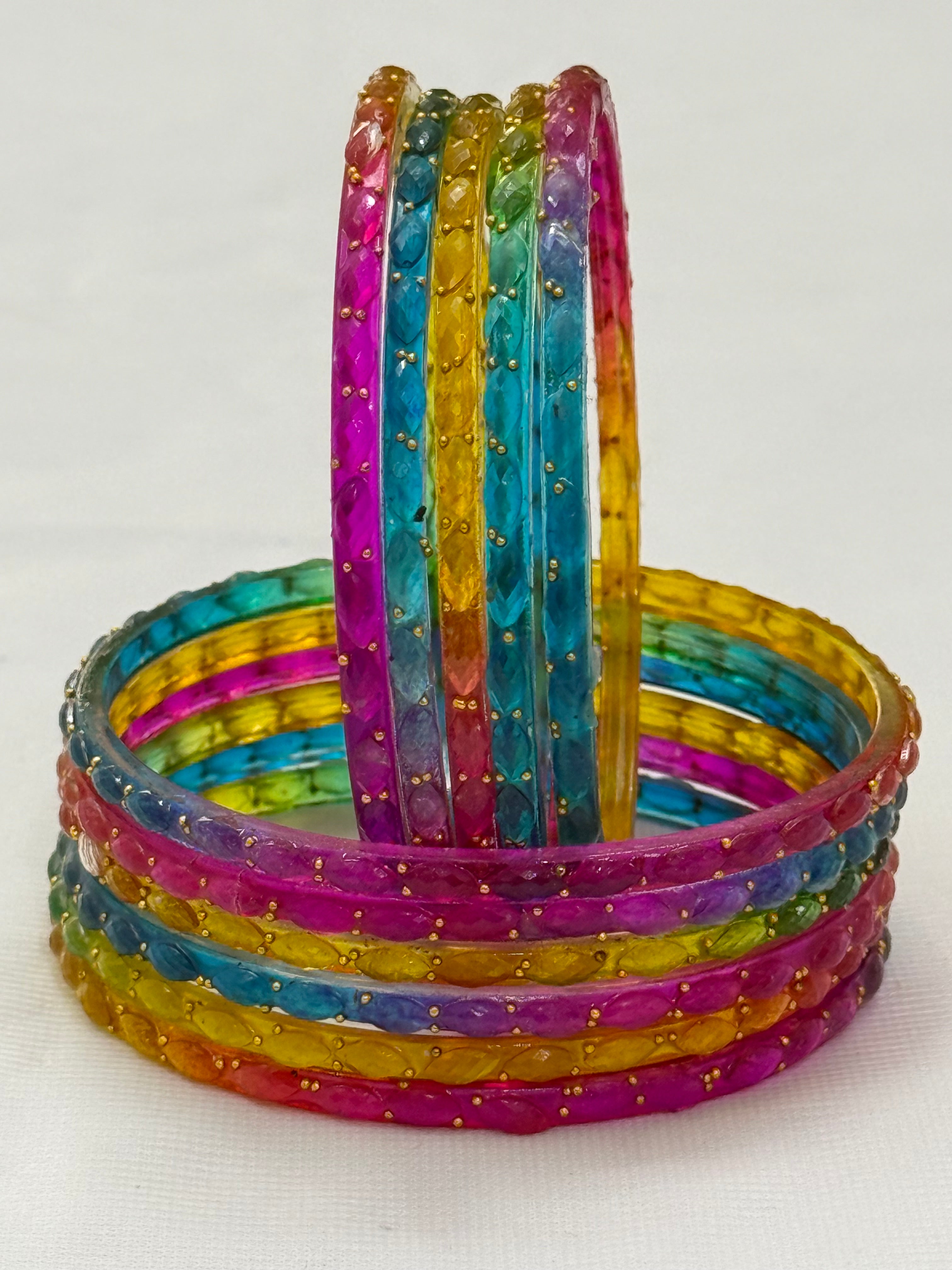 RAINDROP GLASS BANGLES PACK OF 12