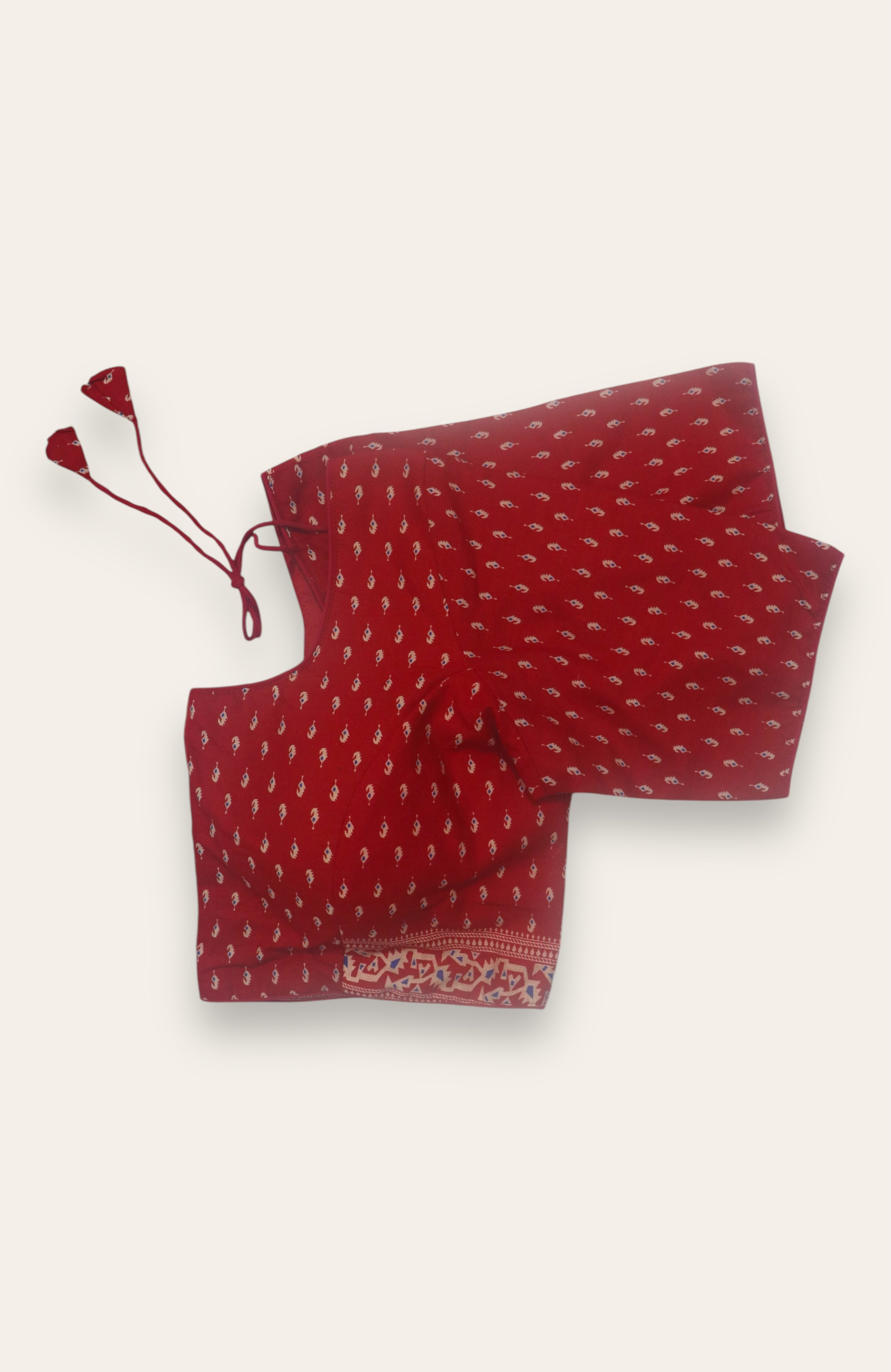 DESIGNER COTTON BLOUSE - RED