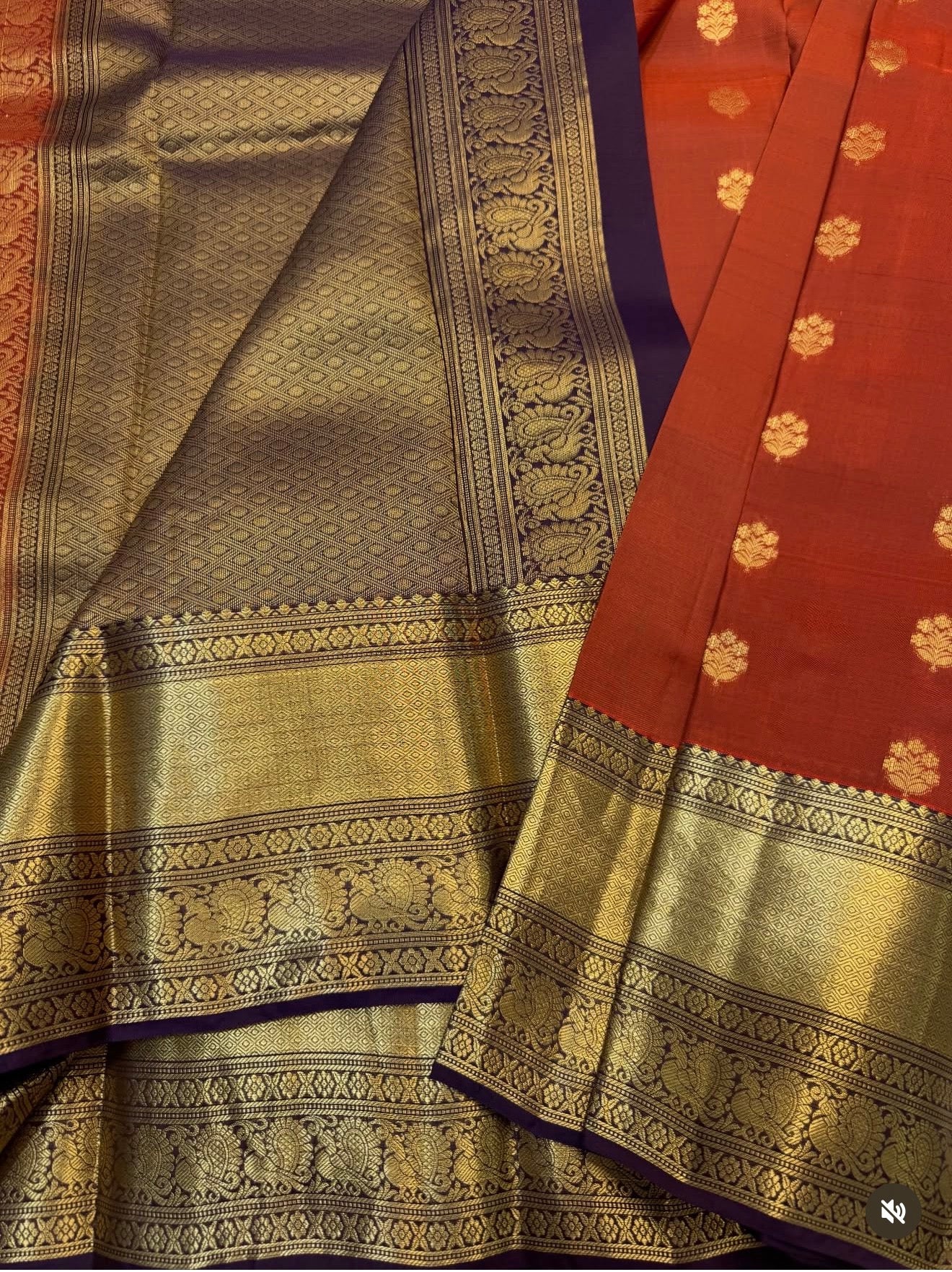 KANCHIPURAM PURE SILK SAREE | SILKMARK® CERTIFIED - RUST ORANGE