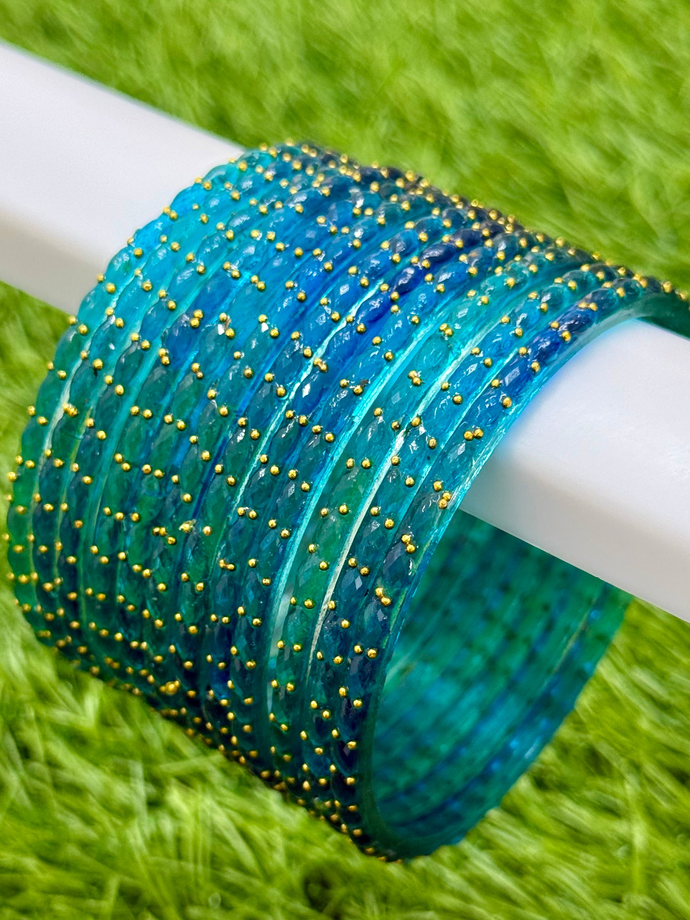 RAINDROP GLASS BANGLES PACK OF 12
