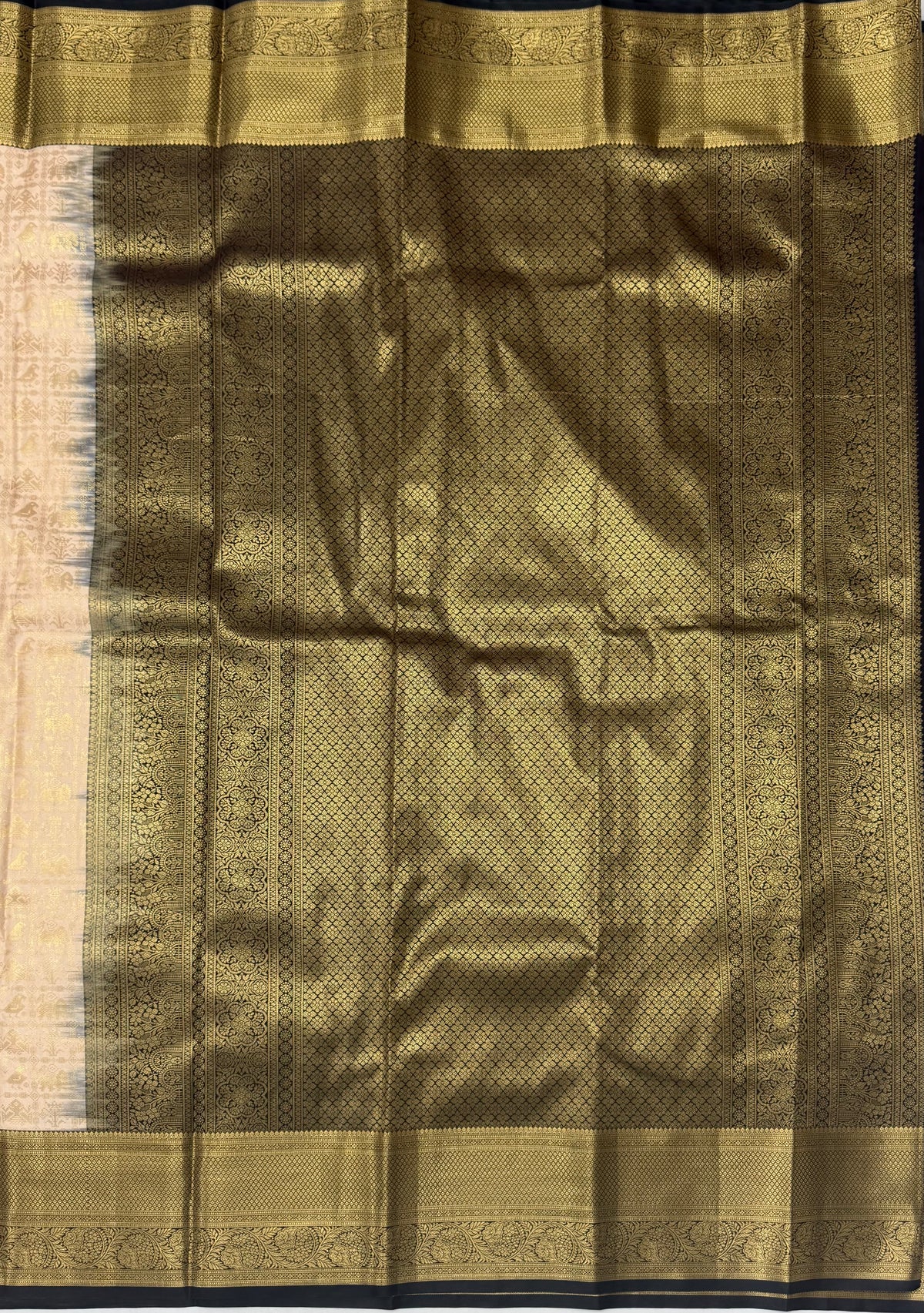PREMIUM SEMI KANCHI SILK SAREE - CREAM