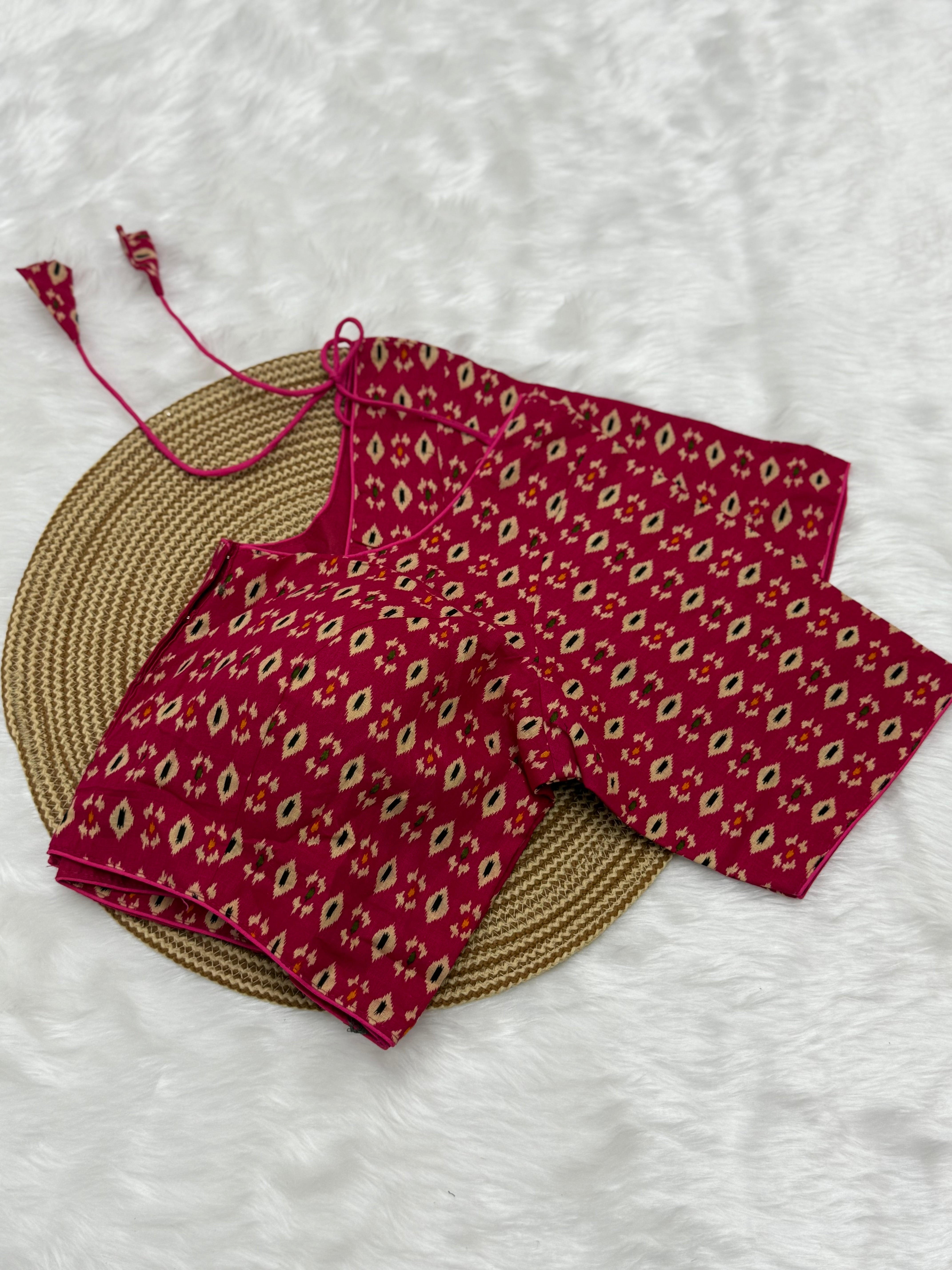HIGH NECK COTTON READYMADE BLOUSE