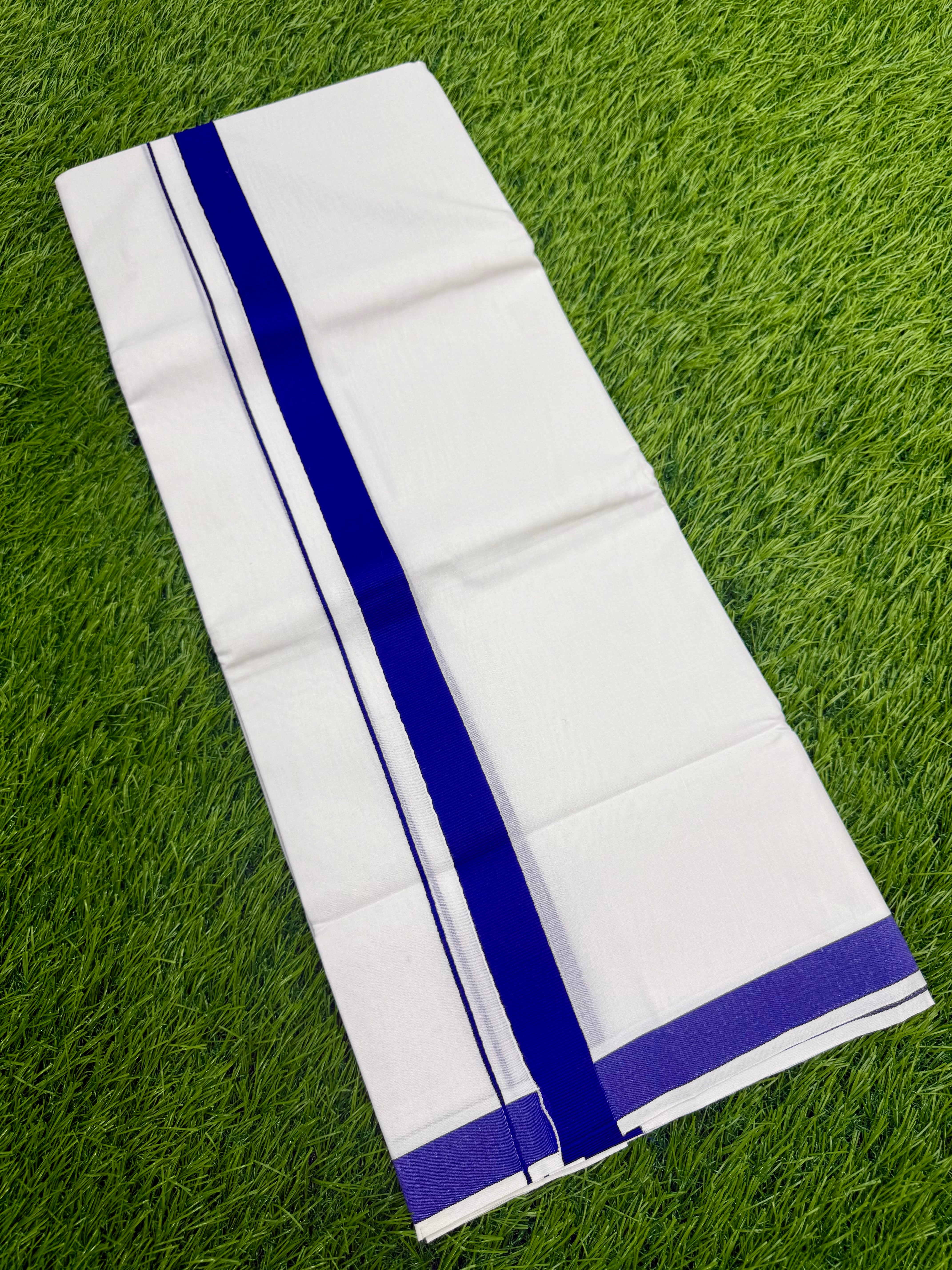 MEN'S DOUBLE DHOTI WHITE WITH FANCY BORDER