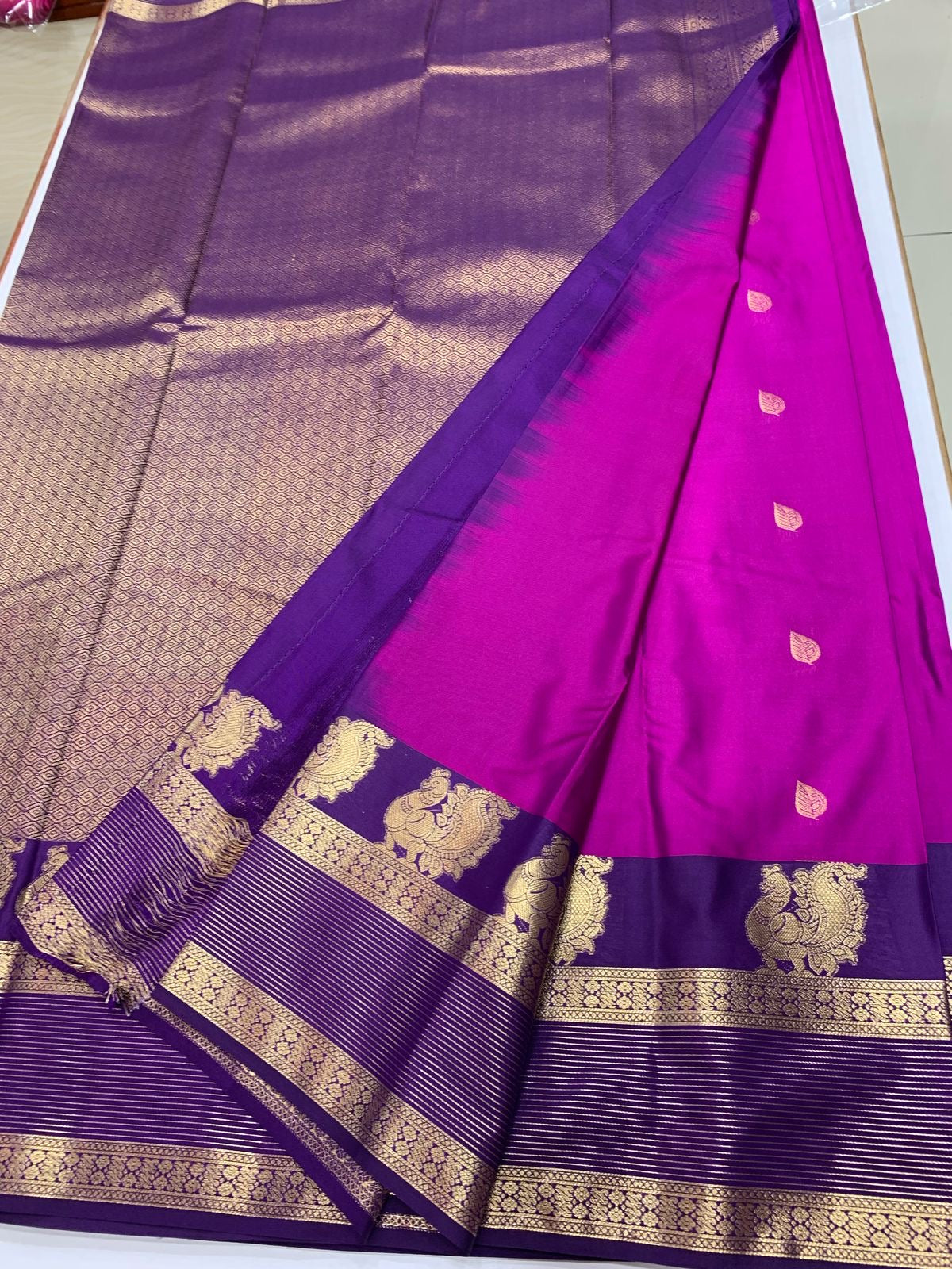 SEMI KANCHI SILK SAREE - VIOLET & PURPLE