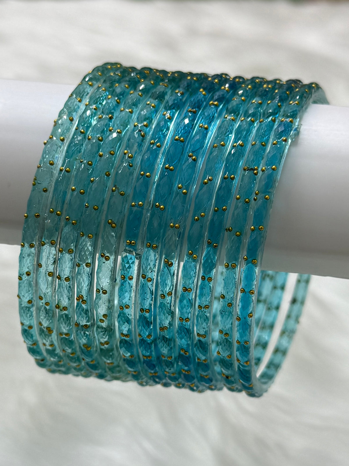 RAINDROP GLASS BANGLES PACK OF 12