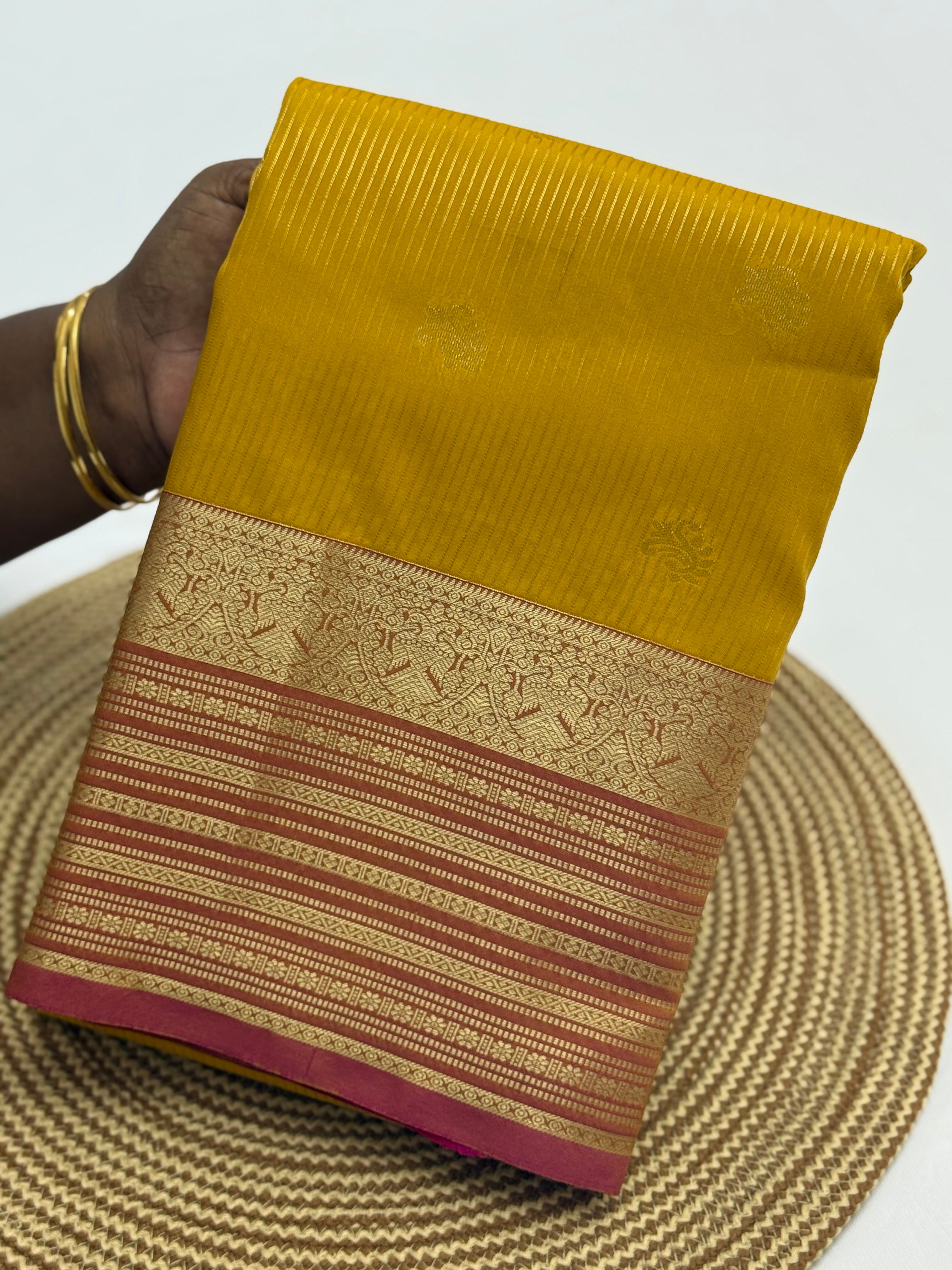 PREMIUM SEMI KANCHI SILK SAREE - AMBER