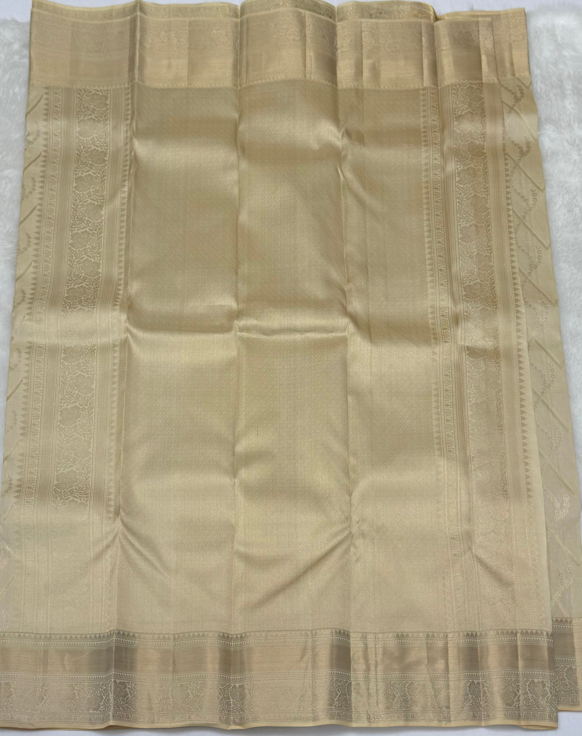 KANCHIPURAM PURE SILK SAREE | SILKMARK® CERTIFIED - CHAMPAGNE CREAM