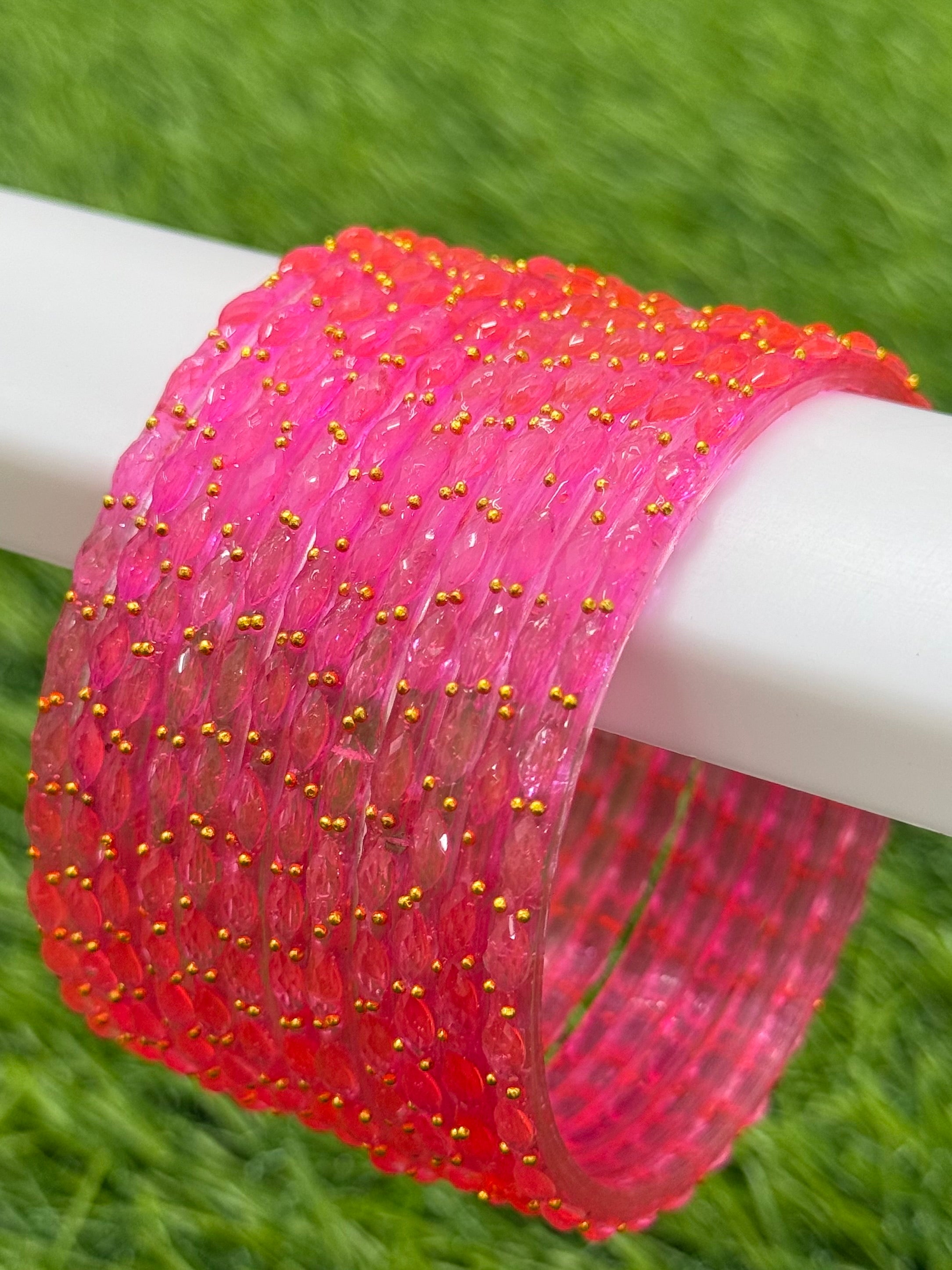 RAINDROP GLASS BANGLES PACK OF 12